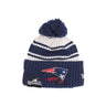 New Era, Cappello Pom Pom Uomo Nfl Sideline Sport Knit Neepat, Chrome White