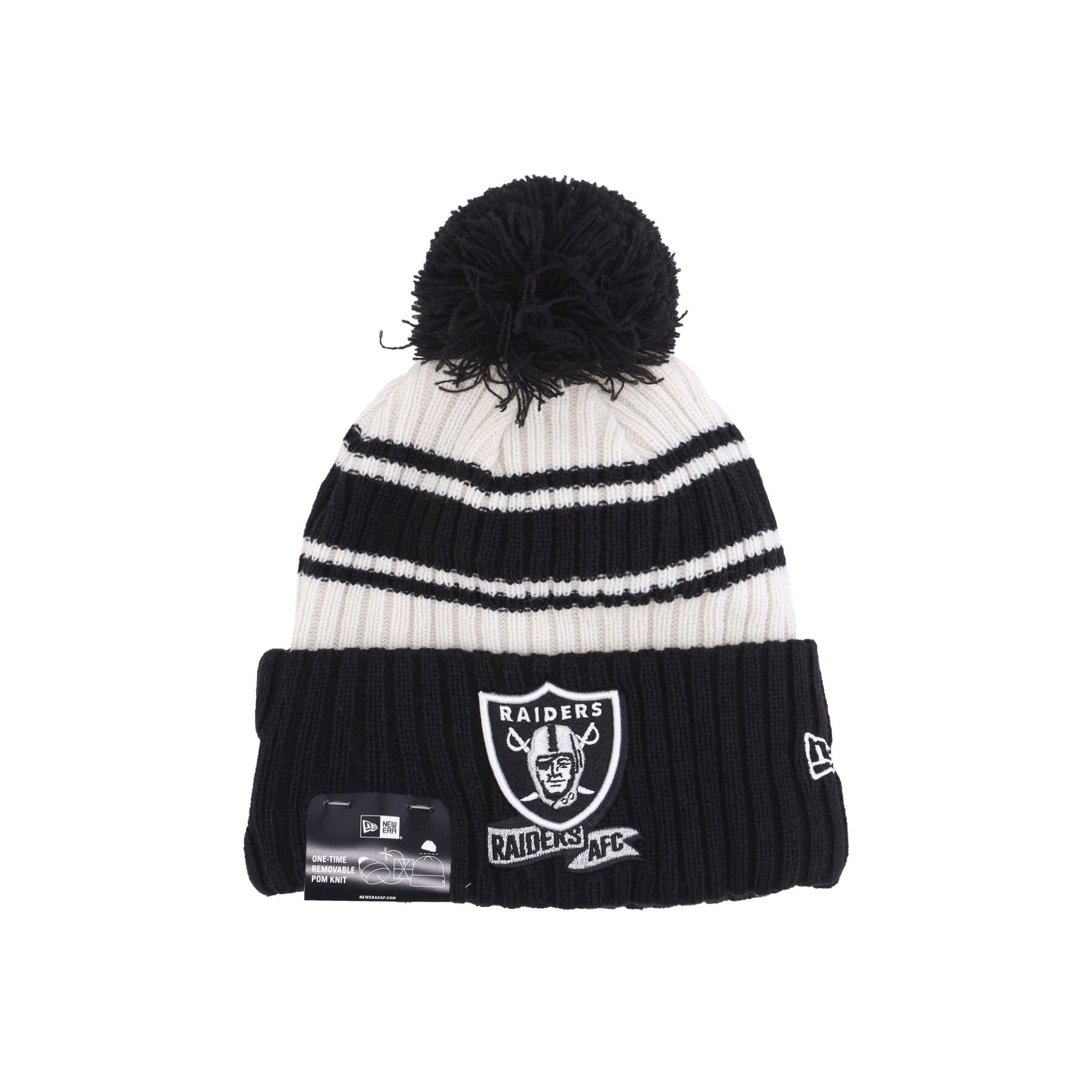 New Era, Cappello Pom Pom Uomo Nfl Sideline Sport Knit Lasrai, Chrome White/original Team Colors