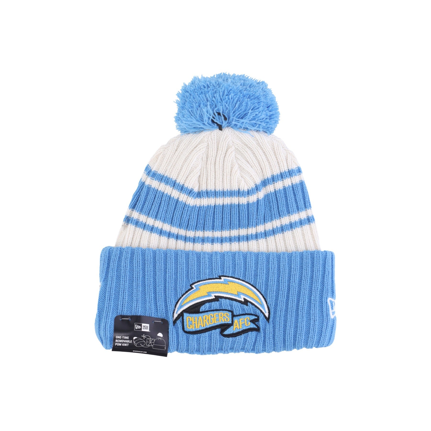 New Era, Cappello Pom Pom Uomo Nfl Sideline Sport Knit Loscha, Chrome White/original Team Colors