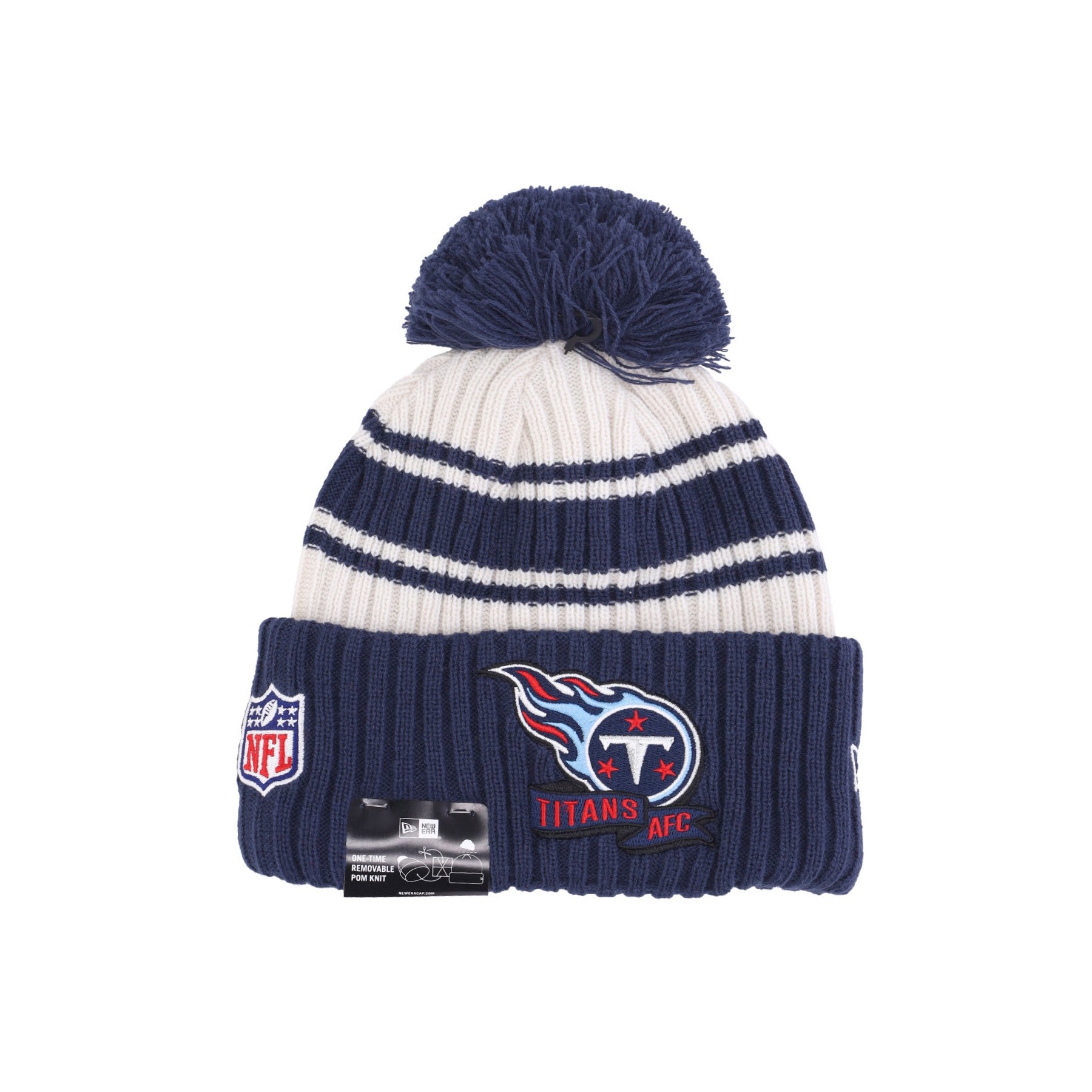 New Era, Cappello Pom Pom Uomo Nfl Sideline Sport Knit Tentit, Chrome White/original Team Colors