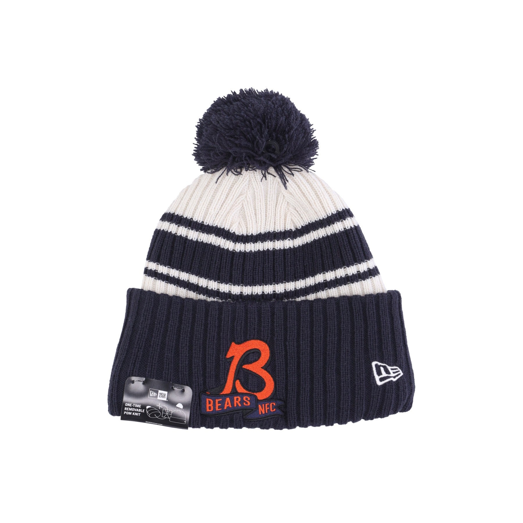 New Era, Cappello Pom Pom Uomo Nfl Sideline Sport Knit Chibea, Chrome White/original Team Colors