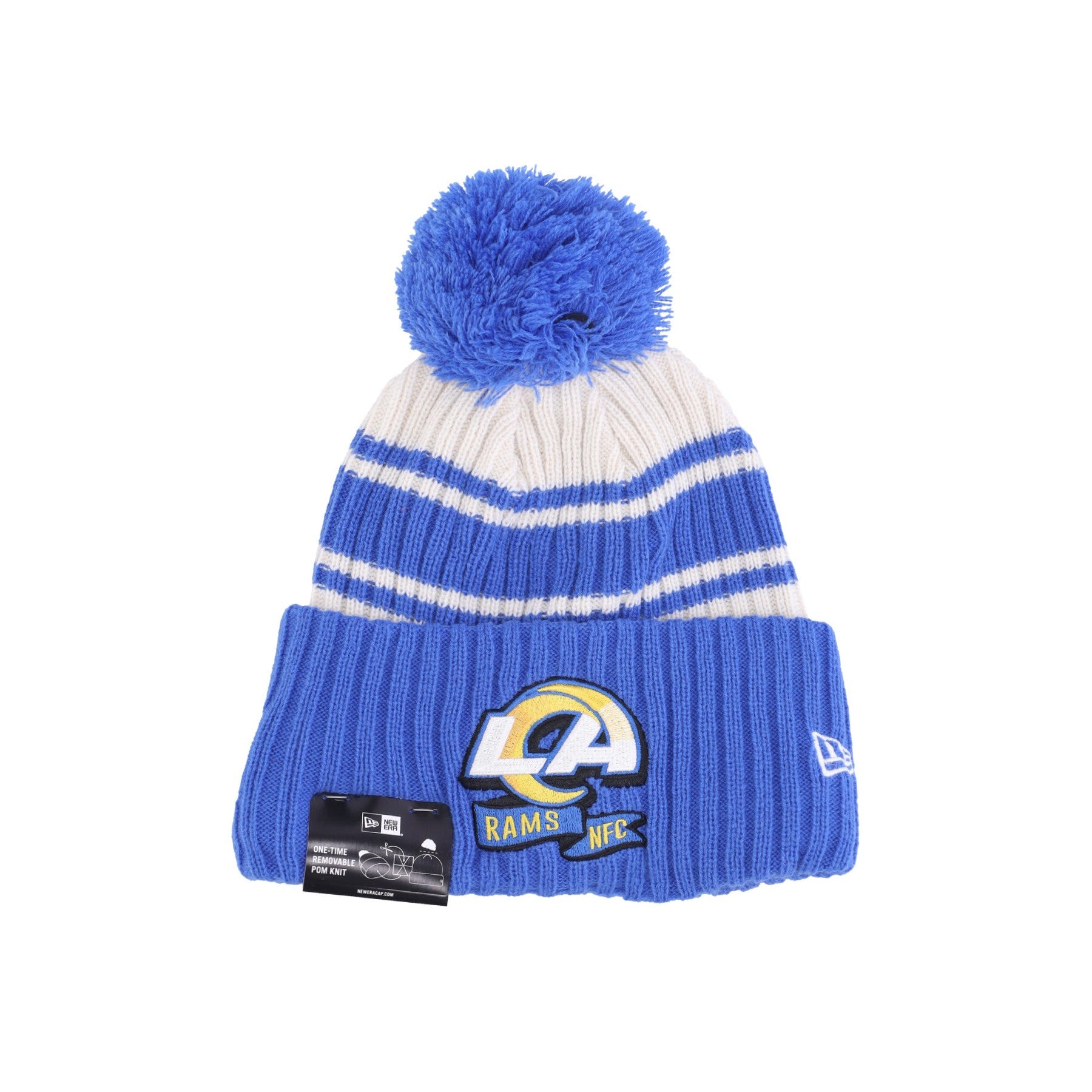 New Era, Cappello Pom Pom Uomo Nfl Sideline Sport Knit Losram, Chrome White/original Team Colors