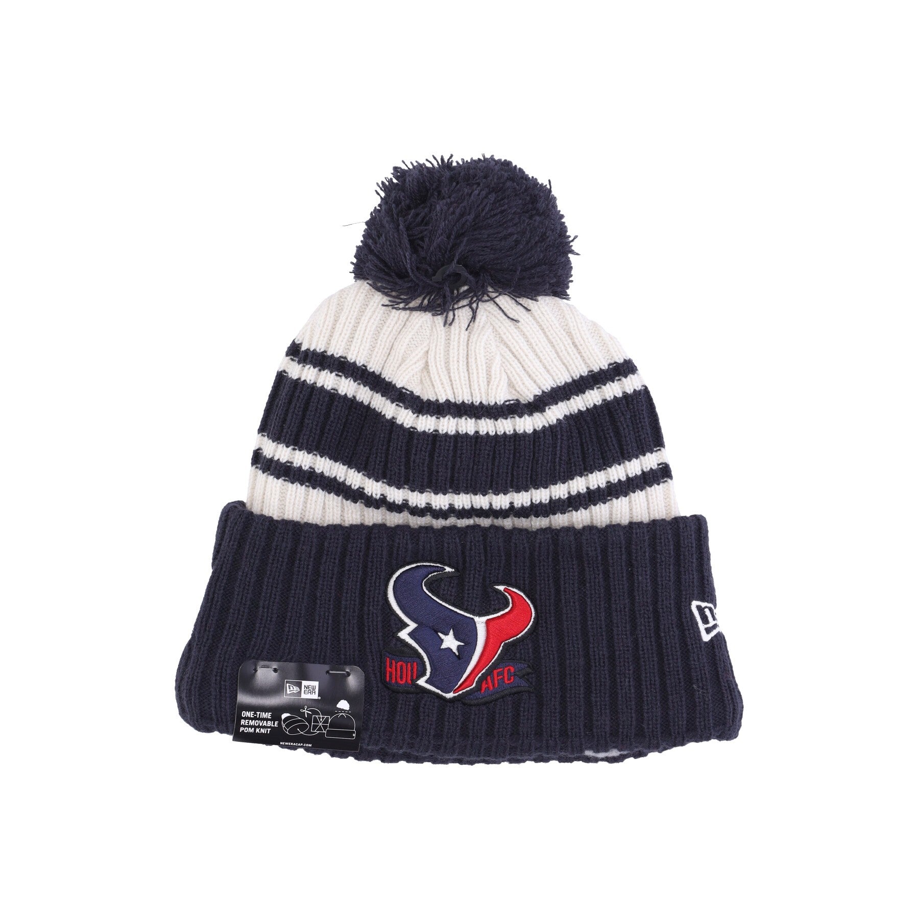 New Era, Cappello Pom Pom Uomo Nfl Sideline Sport Knit Houtex, Chrome White/original Team Colors