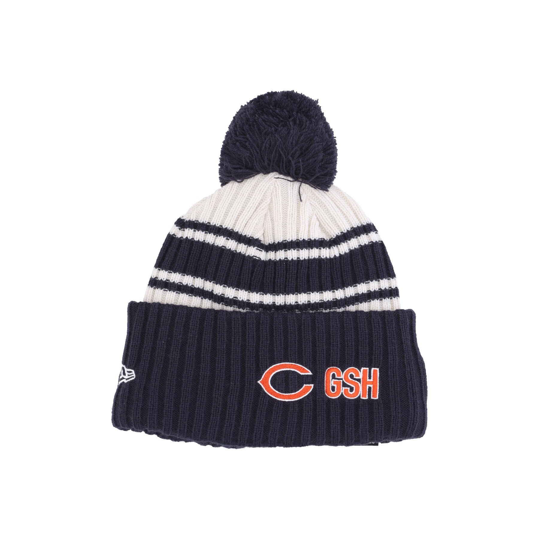 New Era, Cappello Pom Pom Uomo Nfl Sideline Sport Knit Chibea, Chrome White/original Team Colors