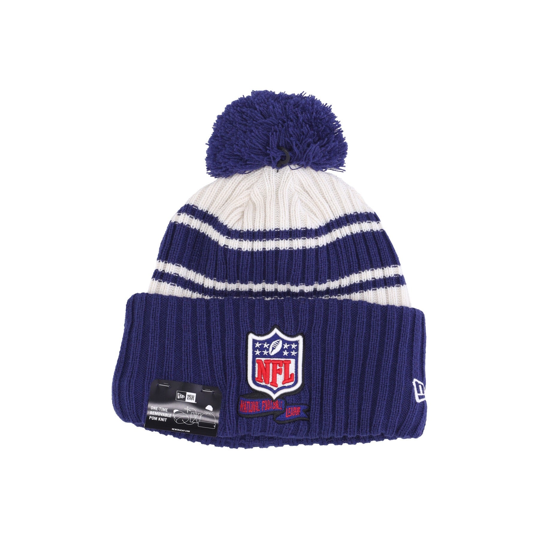 New Era, Cappello Pom Pom Uomo Nfl Sideline Sport Knit, Chrome White/original Team Colors