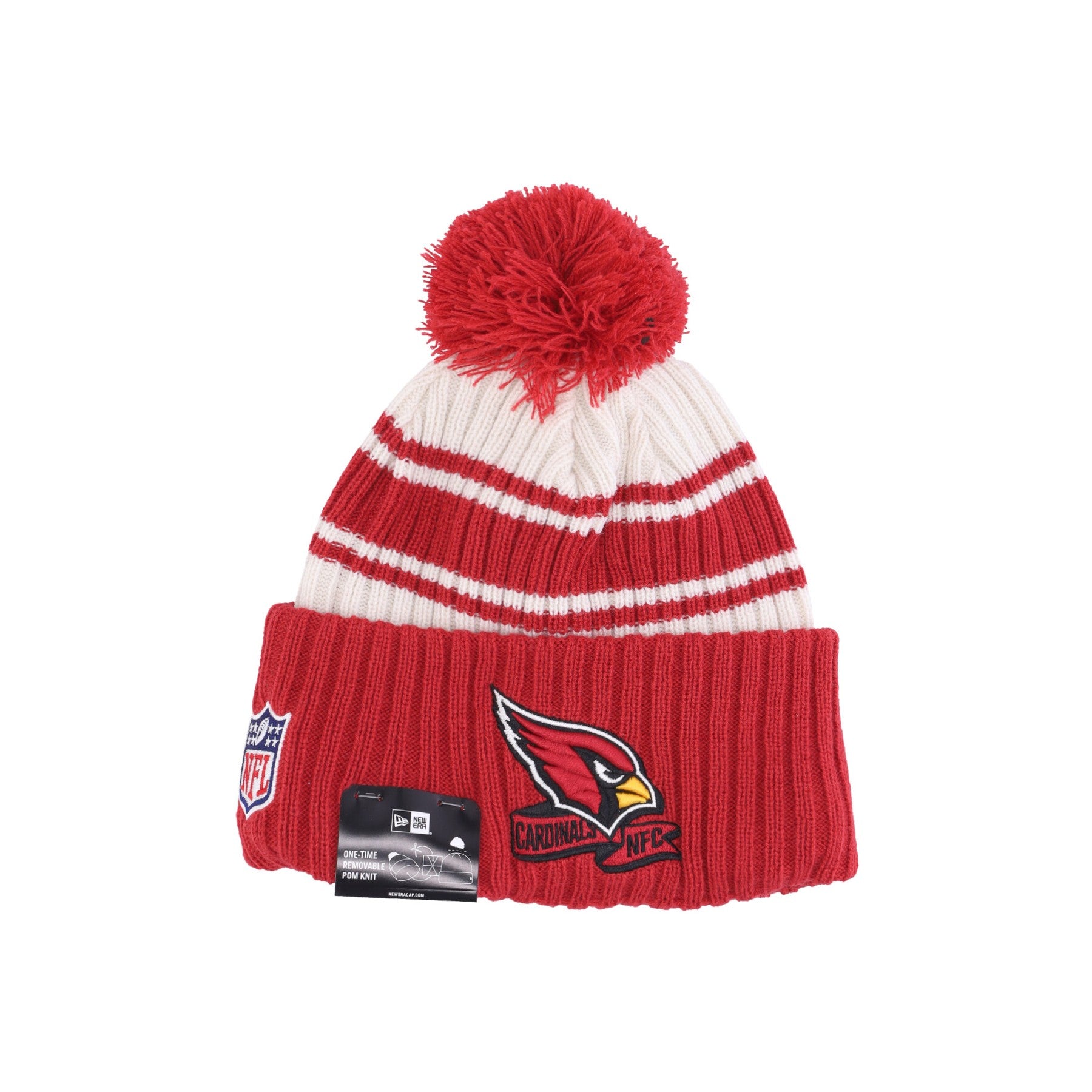 New Era, Cappello Pom Pom Uomo Nfl Sideline Sport Knit Aricar, Chrome White/original Team Colors