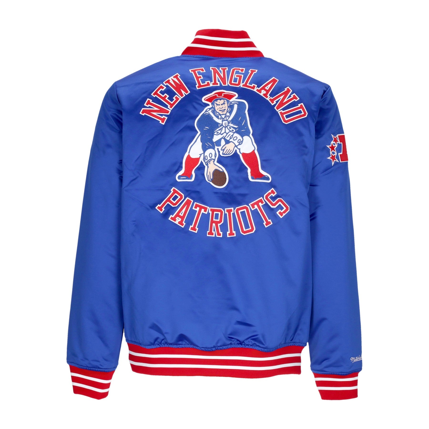 Mitchell & Ness, Giubbotto Bomber Uomo Nfl Heavyweight Satin Jacket Neepat, 