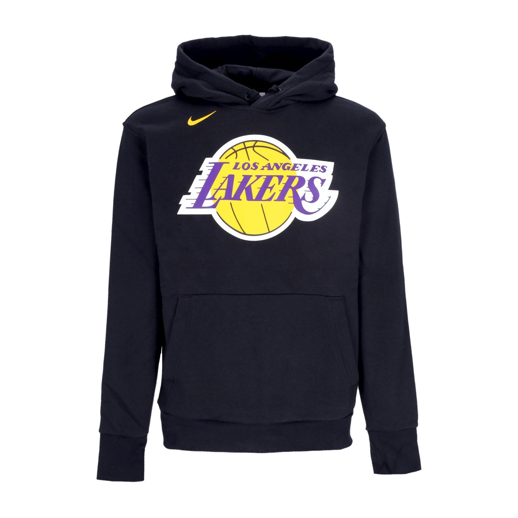 Nike Nba, Felpa Cappuccio Uomo Nba Essential Fleece Hoodie Loslak, Black