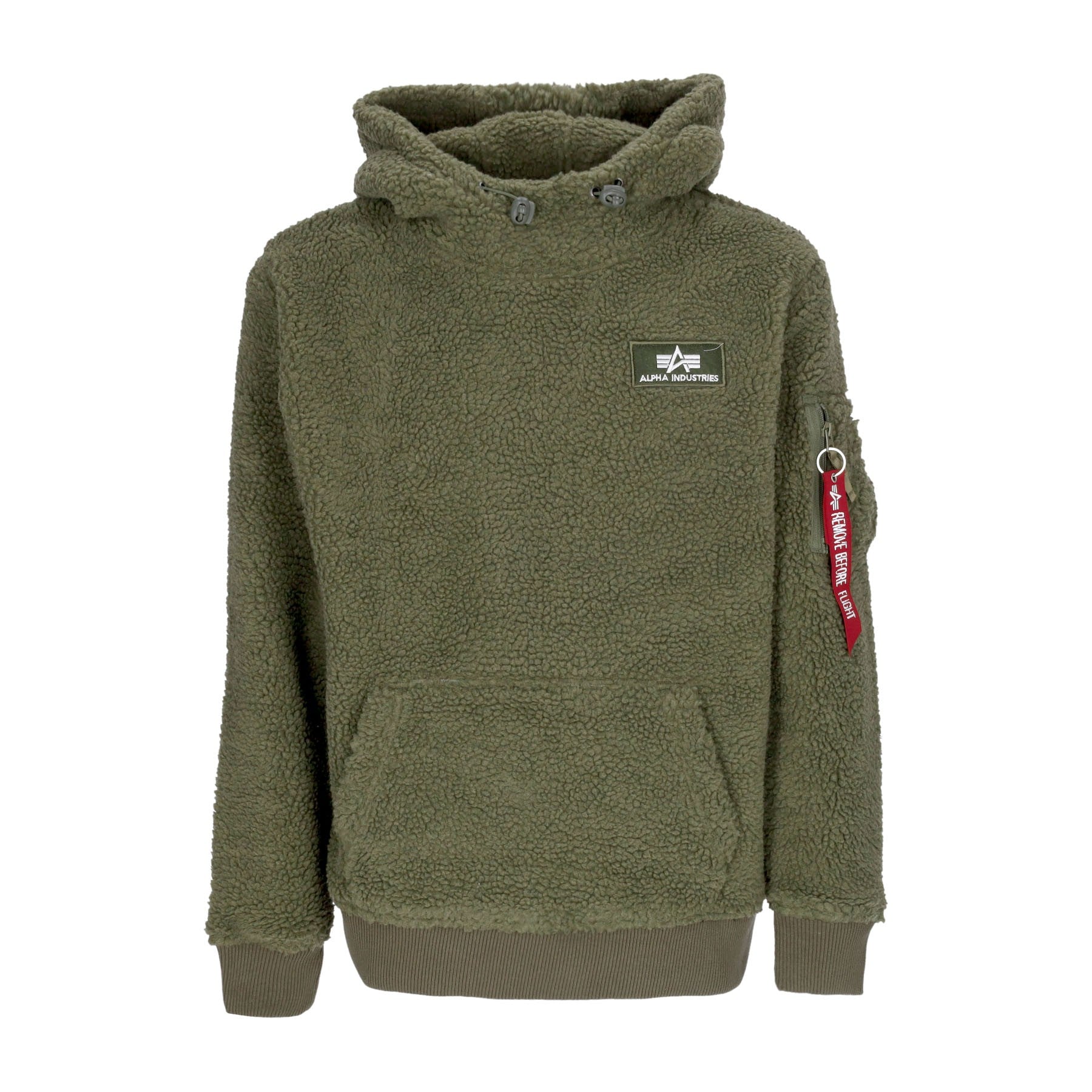 Alpha Industries, Felpa Cappuccio Uomo Teddy Hoodie, Sage Green