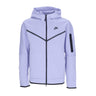 Nike, Felpa Leggera Cappuccio Zip Uomo Sportswear Tech Fleece Hoodie, Light Thistle/black