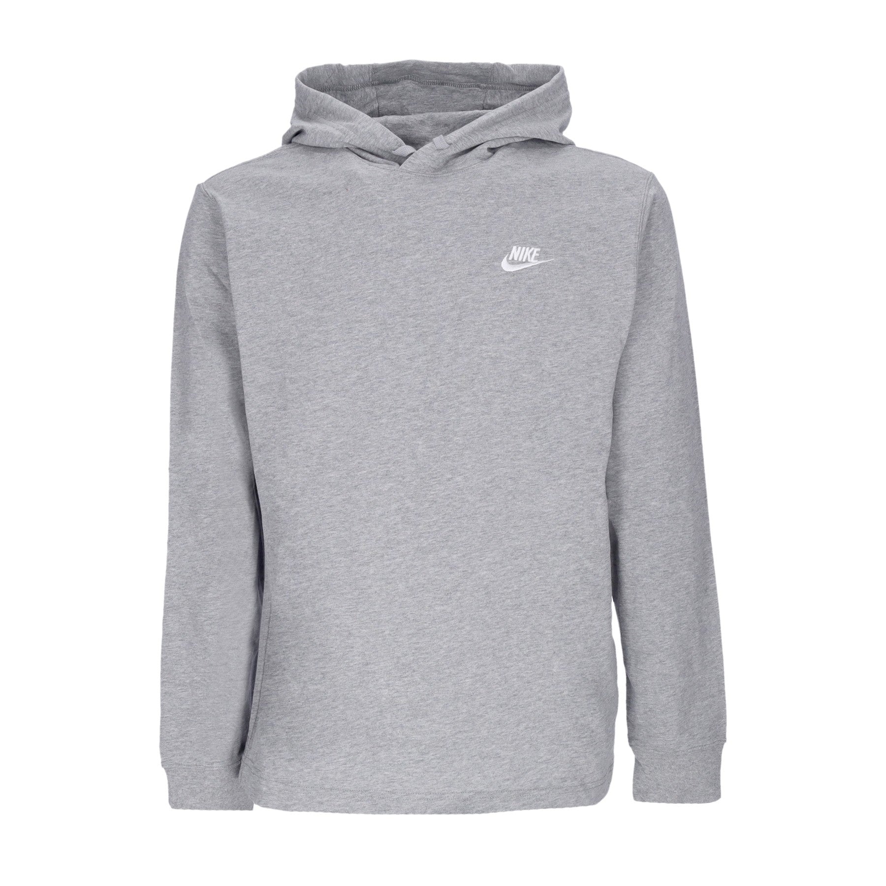 Nike, Maglietta Manica Lunga Uomo Sportswear Club Jersey Hoodie, Dk Grey Heather/white