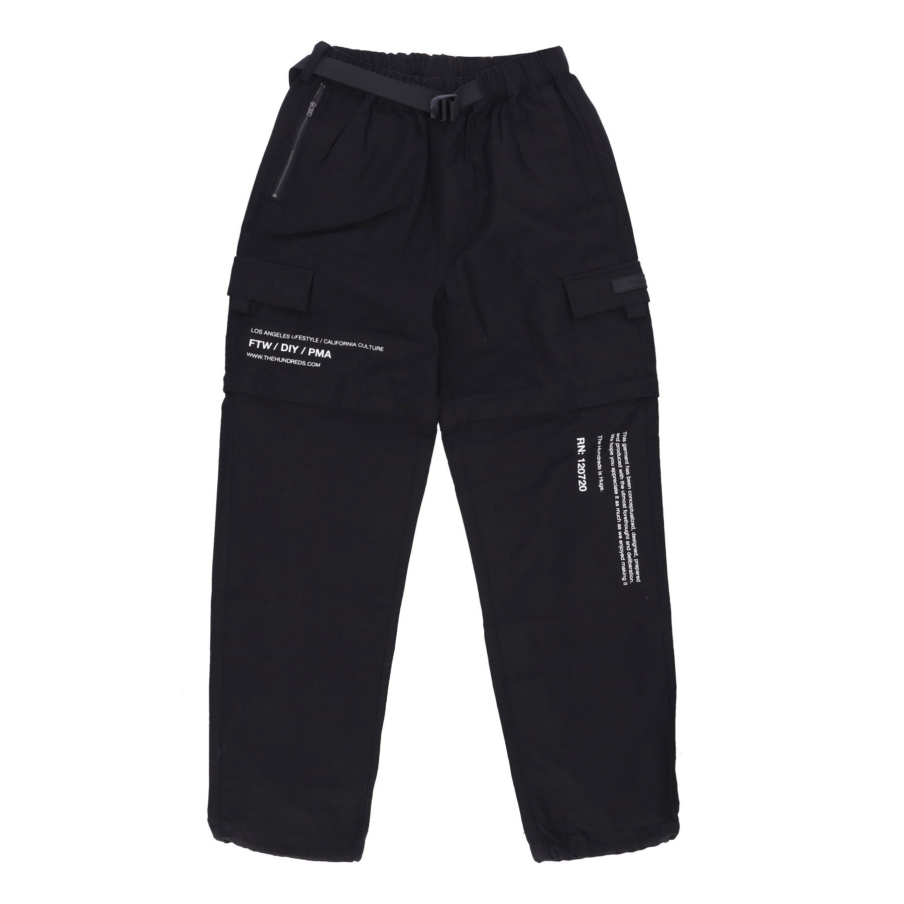 Pantalon de pantalon pour hommes longs pantalon convertible noir