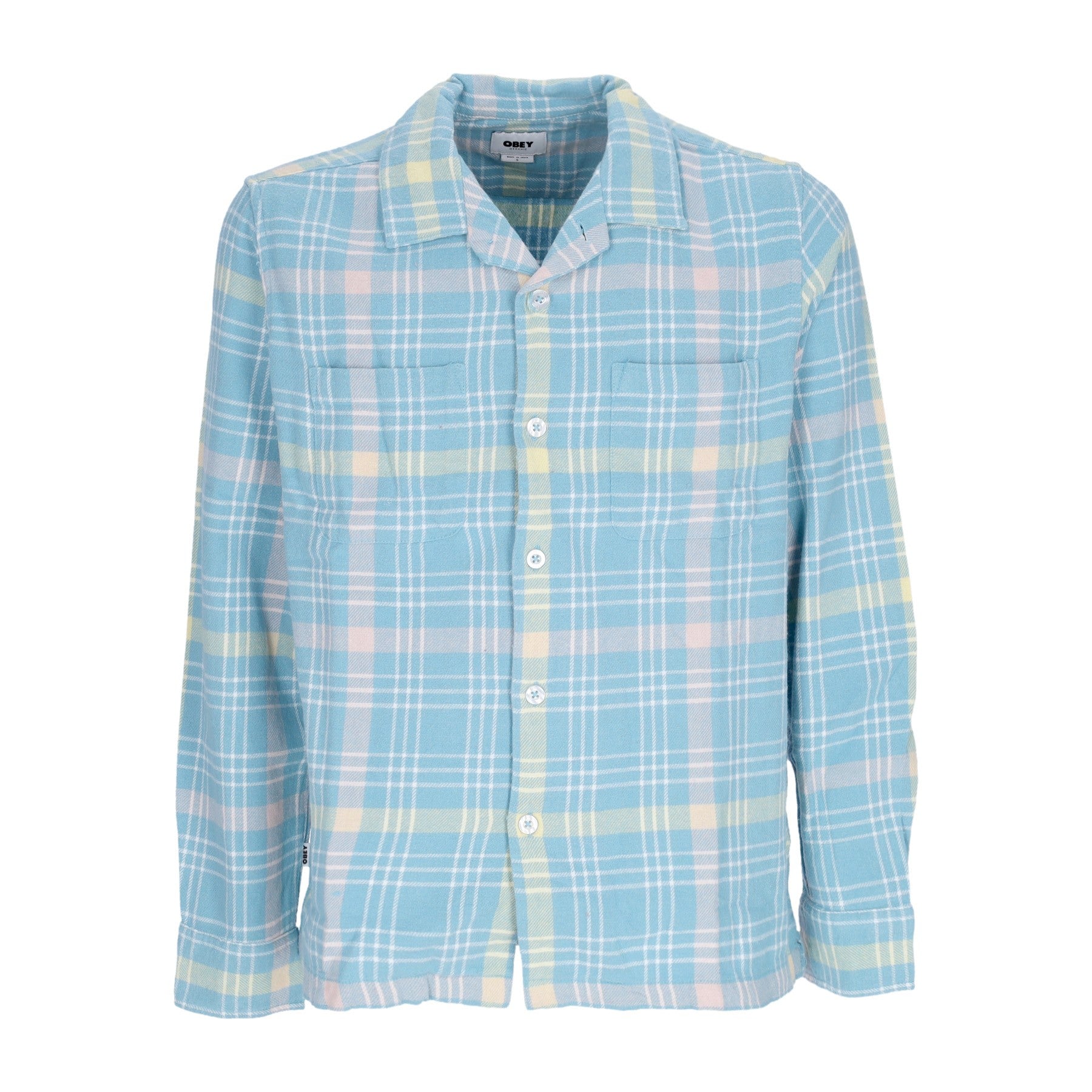 Obey, Camicia Manica Lunga Uomo Wilson Woven L/s, Artic Blue Multi