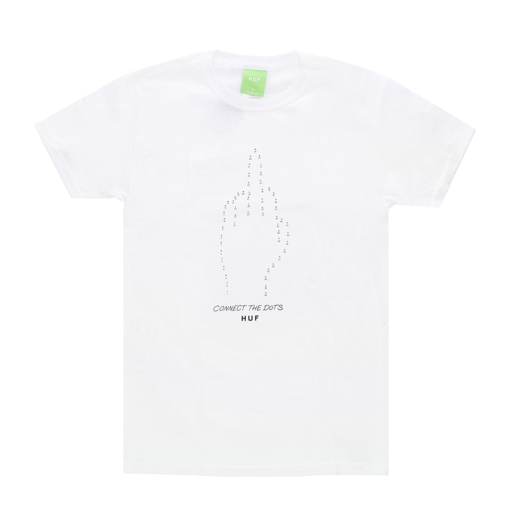 Huf, Maglietta Uomo Connect The Dots Tee, White