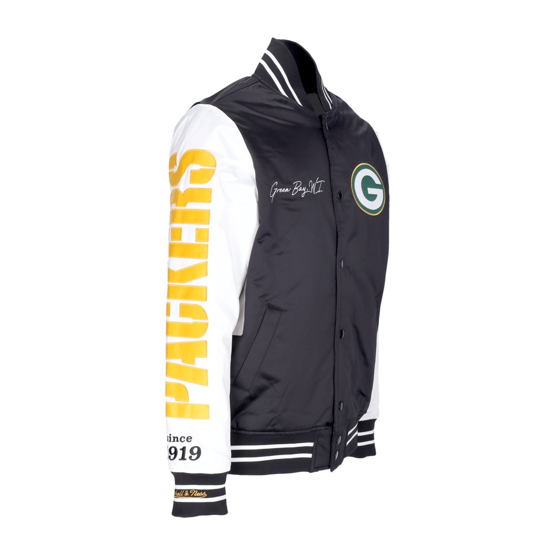 Mitchell & Ness, Giubbotto Bomber Uomo Nfl Team Origins Varsity Satin Jacket Grepac, 