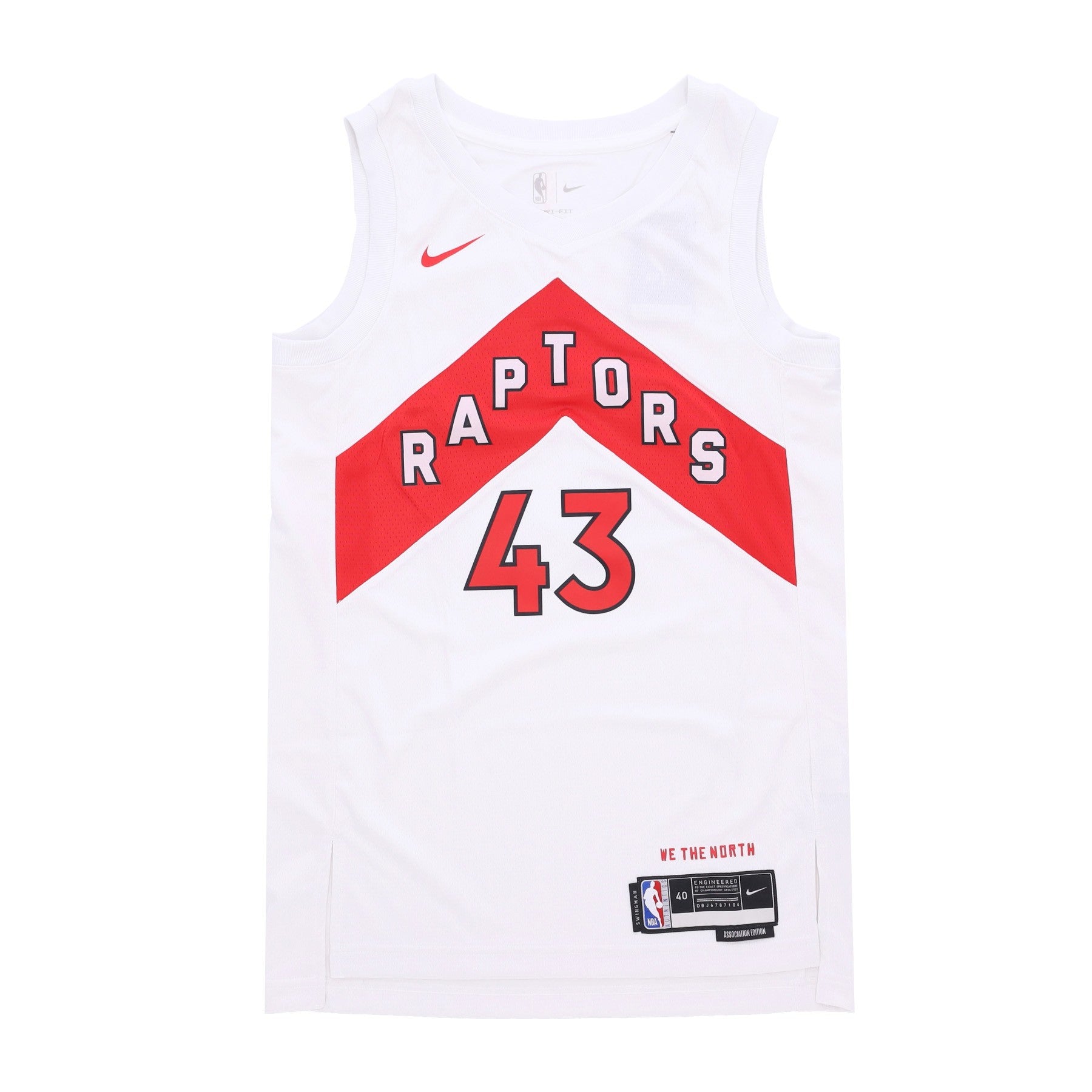 Nike Nba, Canotta Basket Uomo Nba Dri Fit Swingman Jersey No 43 Pascal Siakam Torrap, White