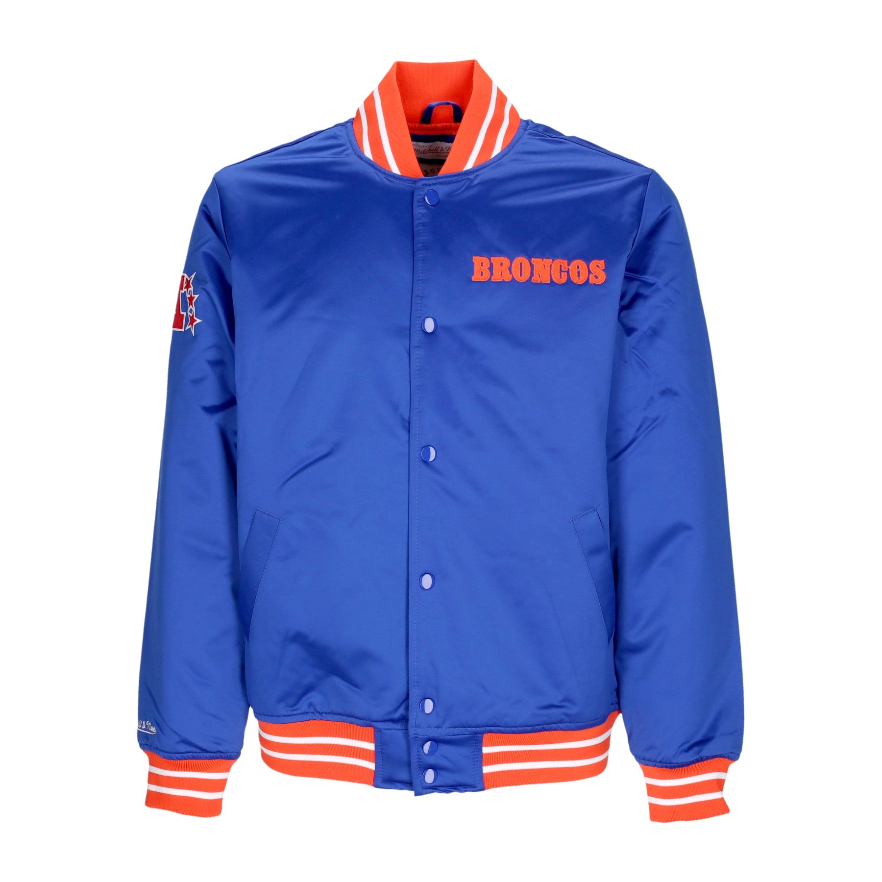 Mitchell & Ness, Giubbotto Bomber Uomo Nfl Heavyweight Satin Jacket Denbro, Original Team Colors