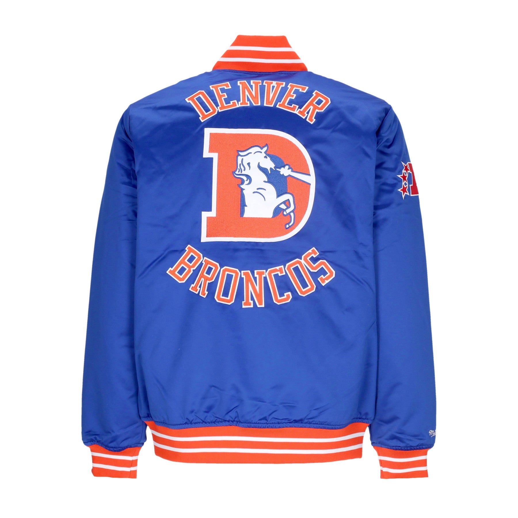 Mitchell & Ness, Giubbotto Bomber Uomo Nfl Heavyweight Satin Jacket Denbro, 