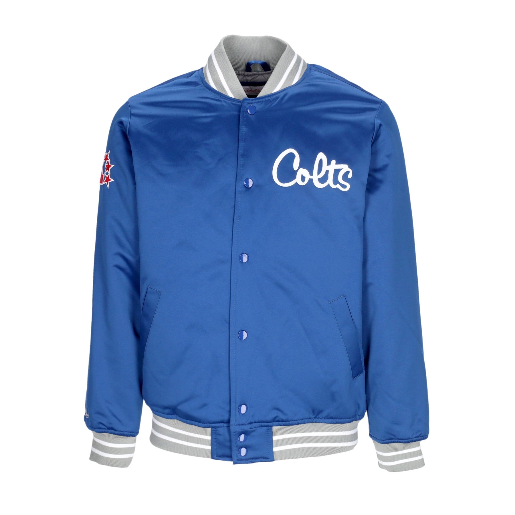 Mitchell & Ness, Giubbotto Bomber Uomo Nfl Heavyweight Satin Jacket Indcol, Original Team Colors