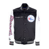 Mitchell & Ness, Giubbotto Bomber Uomo Nba Team Origins Varsity Satin Jacket Phi76e, Black/white