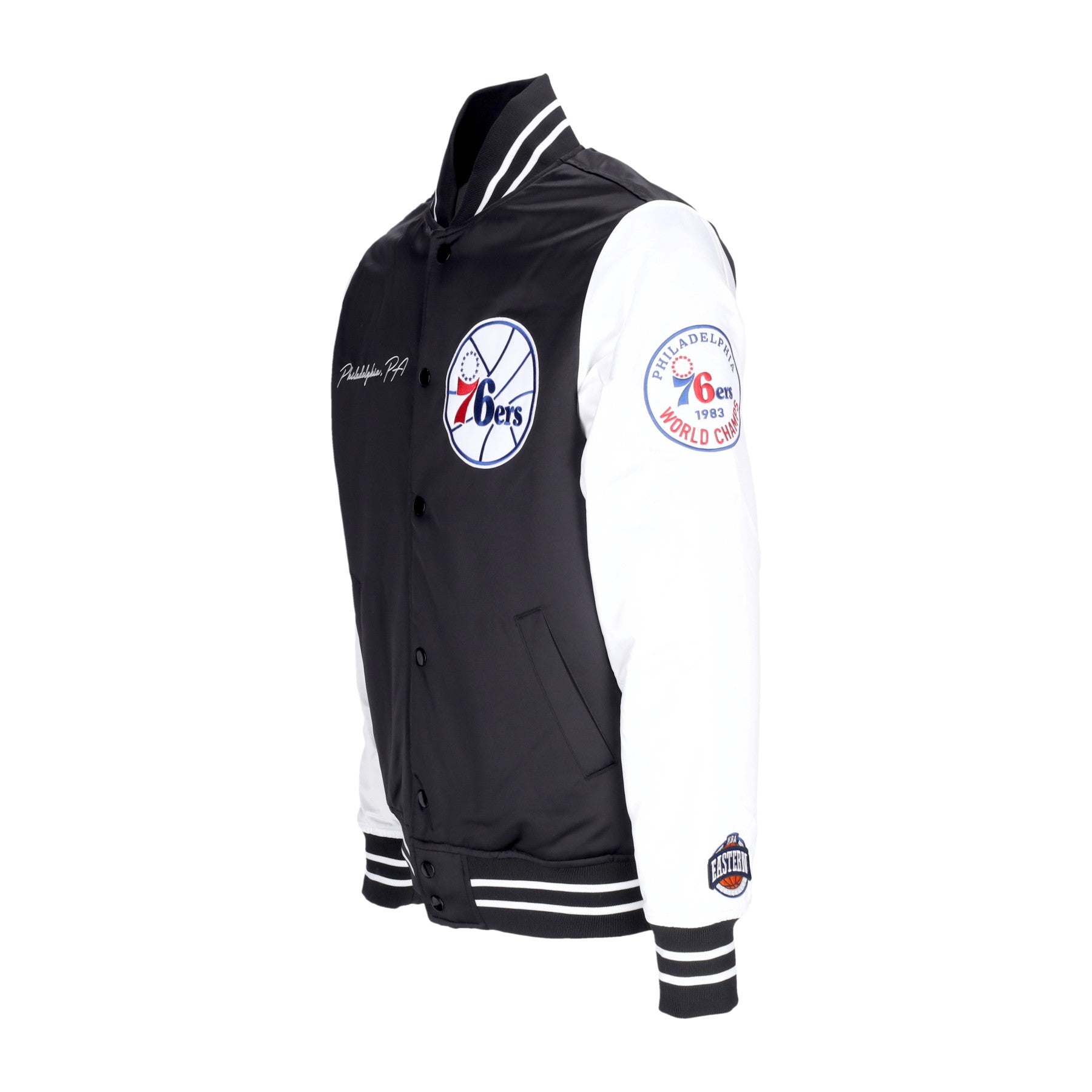 Mitchell & Ness, Giubbotto Bomber Uomo Nba Team Origins Varsity Satin Jacket Phi76e, 