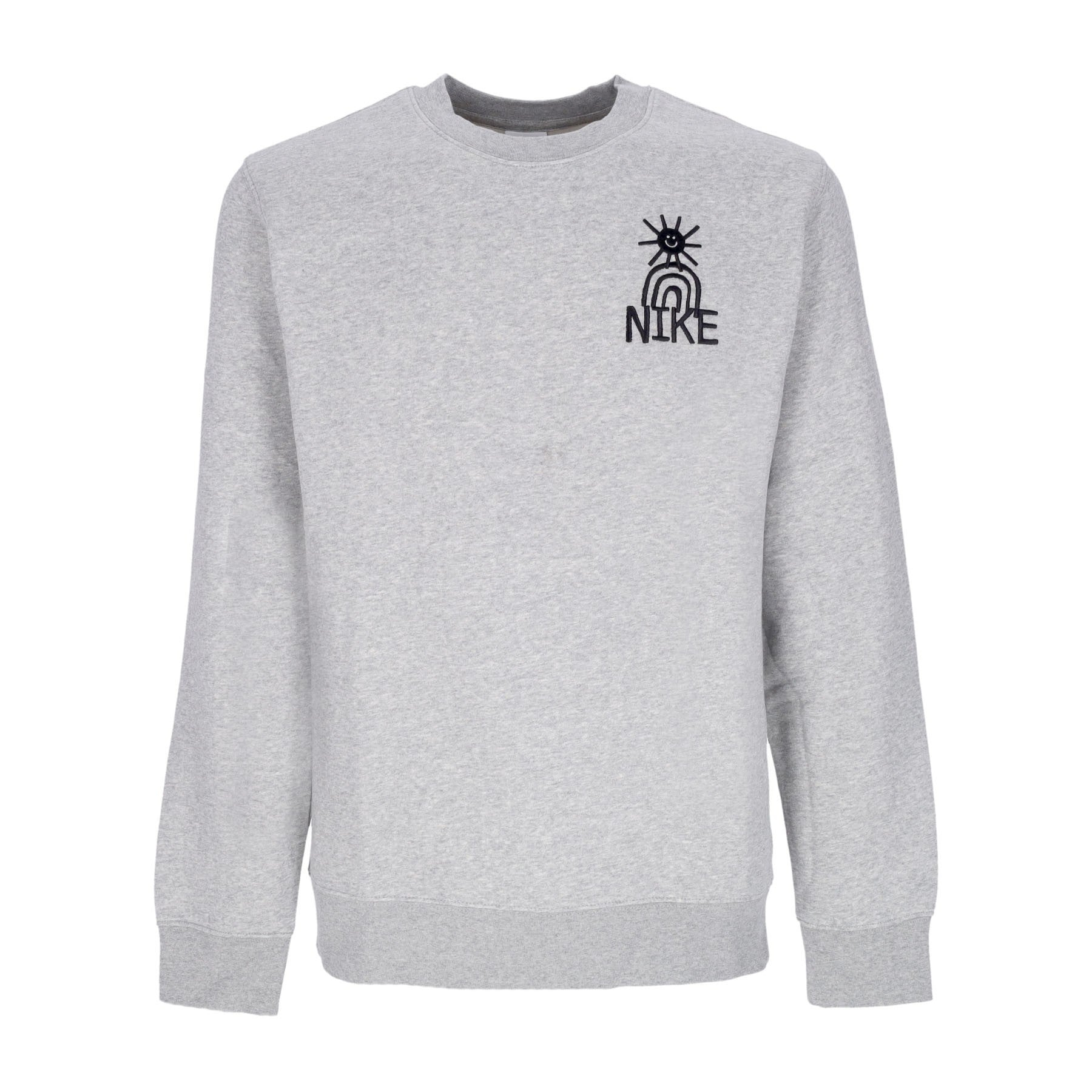 Nike, Felpa Girocollo Uomo Sportswear Hbr-c Bb Crewneck, Dk Grey Heather/black