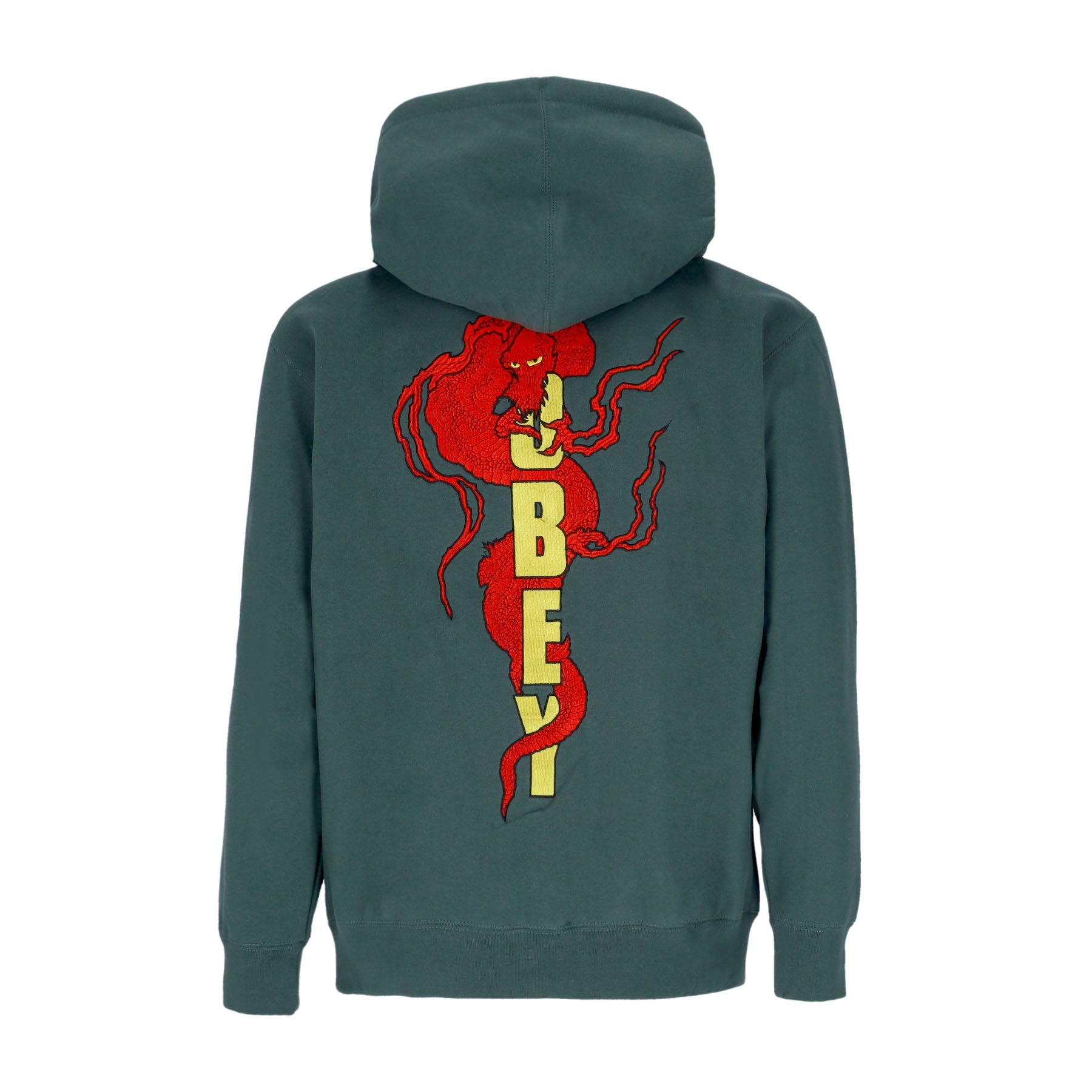 Obey, Felpa Cappuccio Zip Uomo Dragon Zip Hood Fleece, Dark Cedar