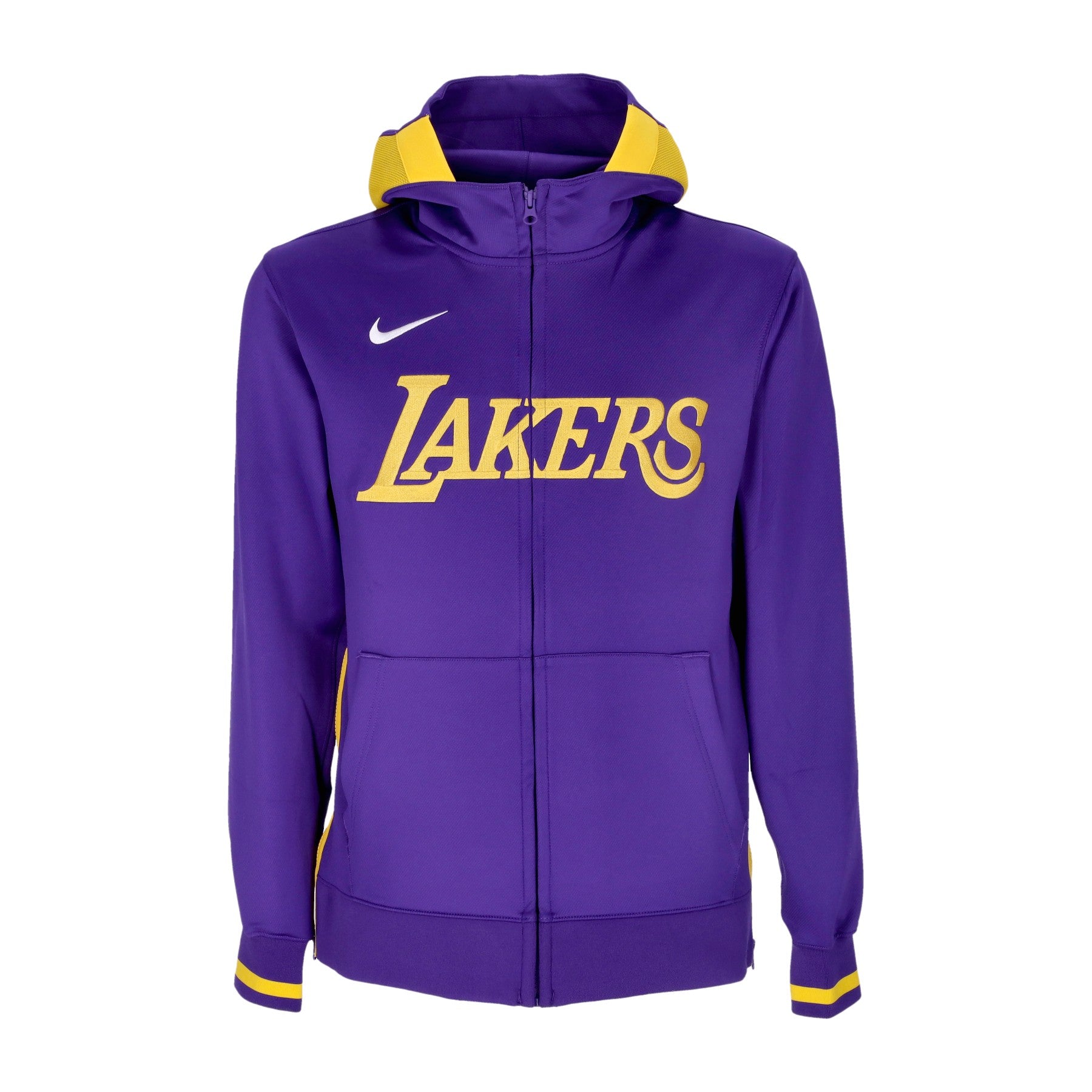 Nike Nba, Felpa Leggera Cappuccio Zip Uomo Nba Dri-fit Showtime Hoodie Full-zip Loslak, Field Purple/amarillo/field Purple/white