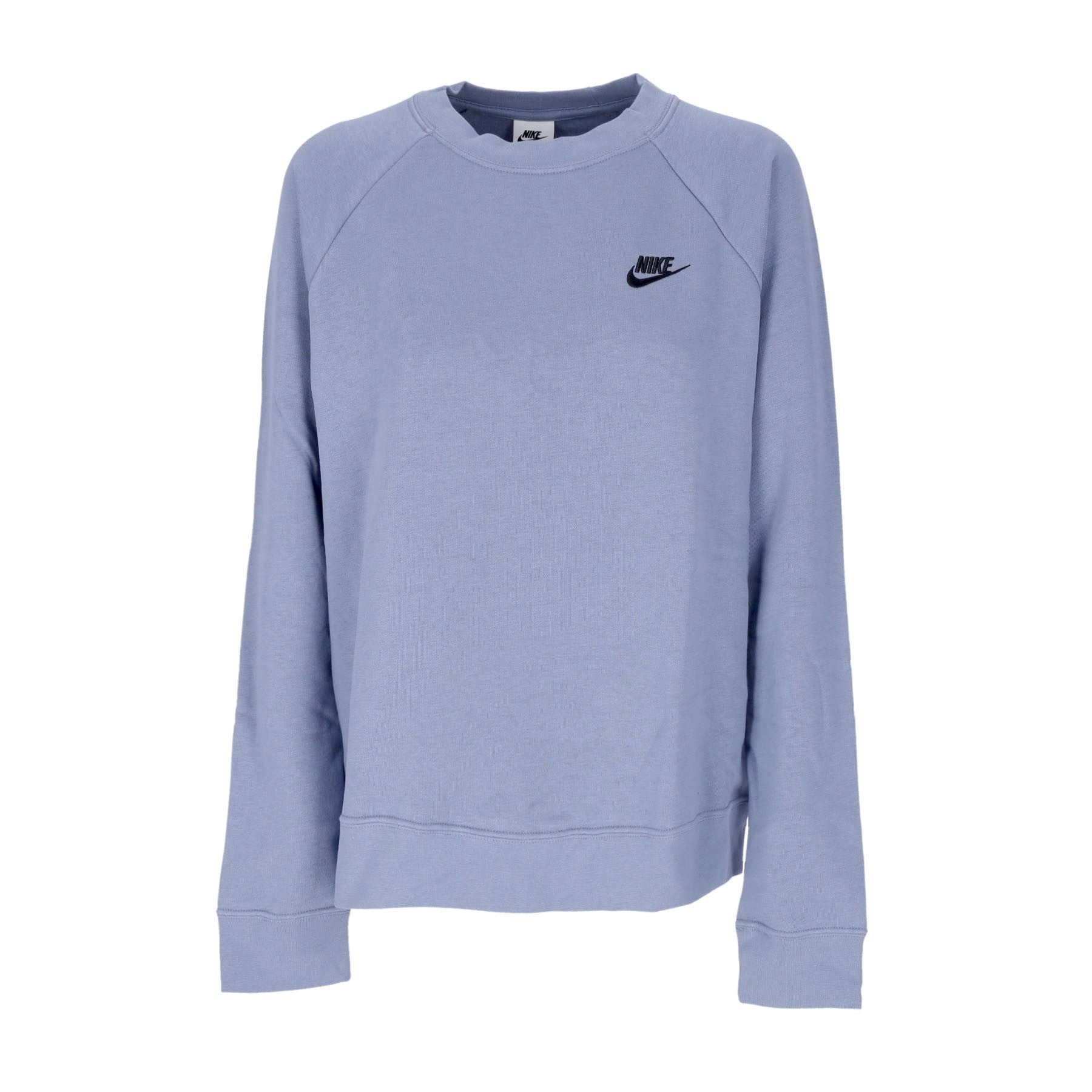 Nike, Felpa Girocollo Donna Sportswear Essentials Fleece Crewneck, Ashen Slate/black