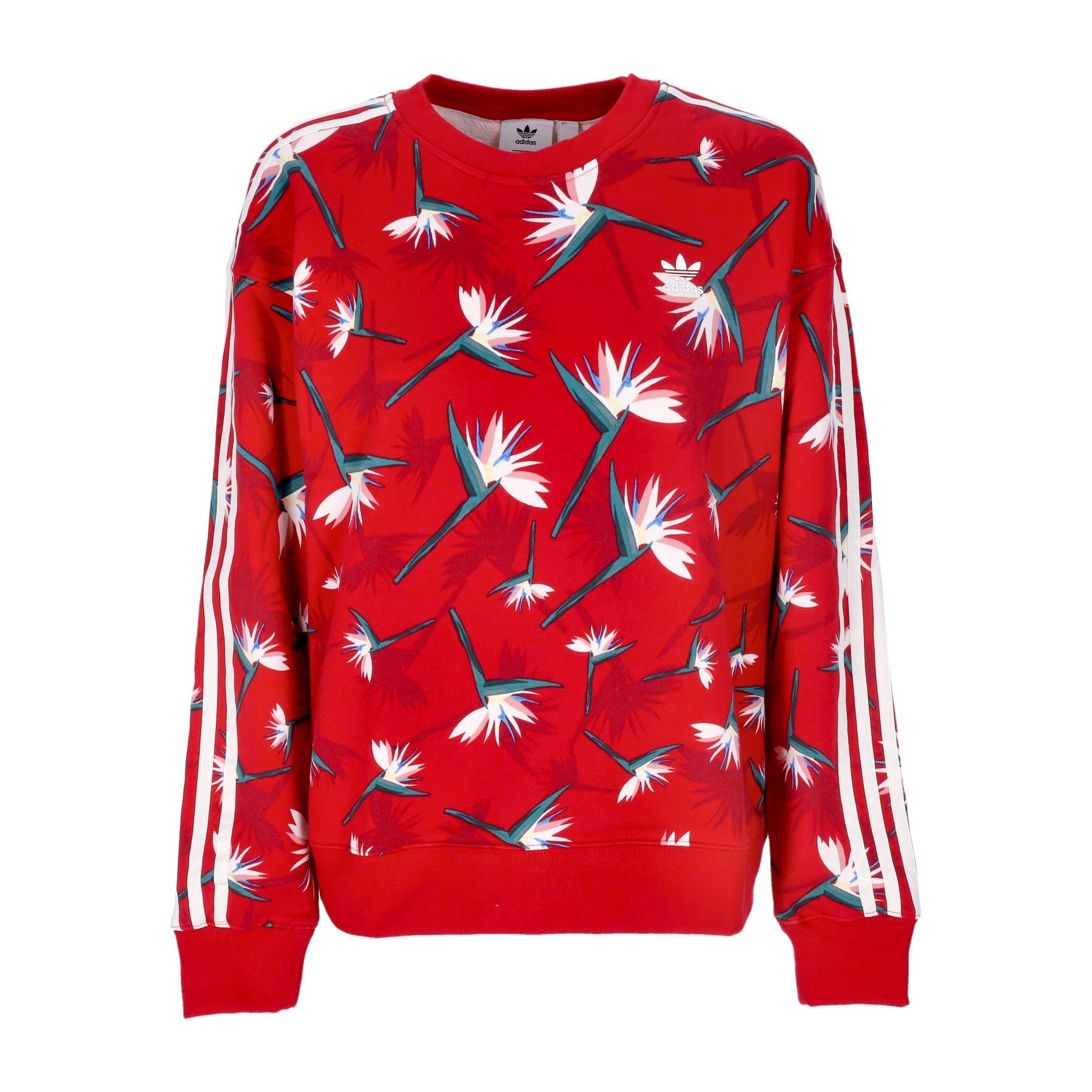 Adidas, Felpa Leggera Girocollo Donna Crewneck X Thebe Magugu, Power Red/multicolor