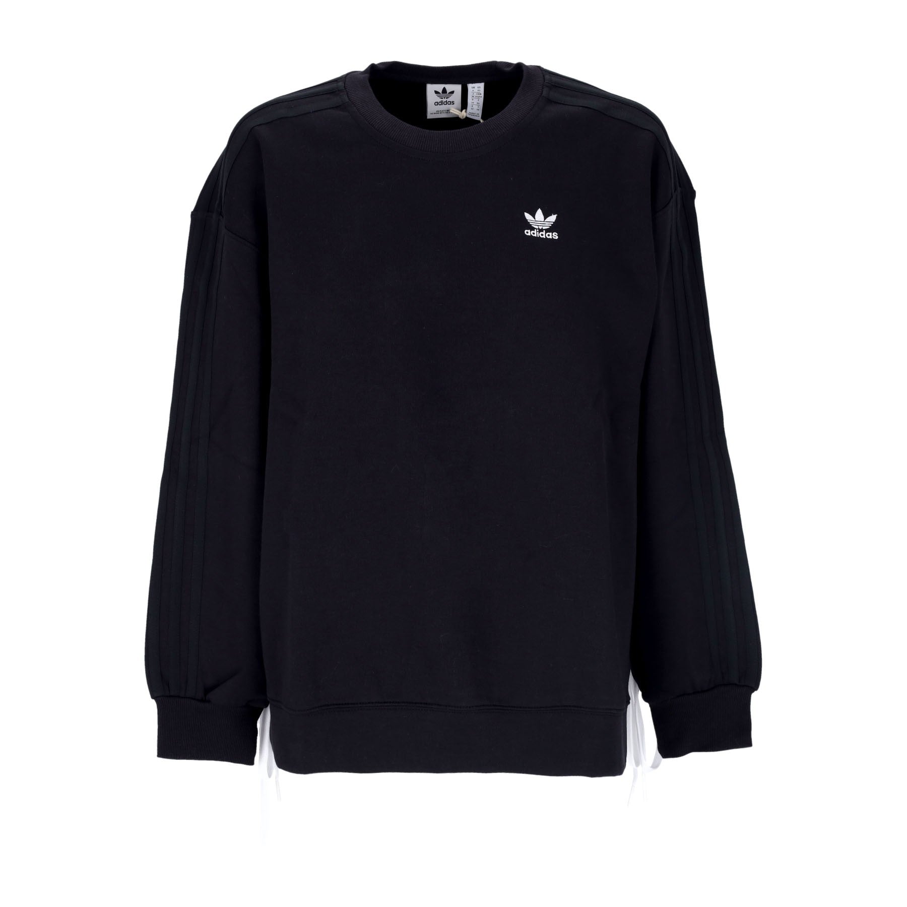 Adidas, Felpa Leggera Girocollo Donna Laced Crew, Black