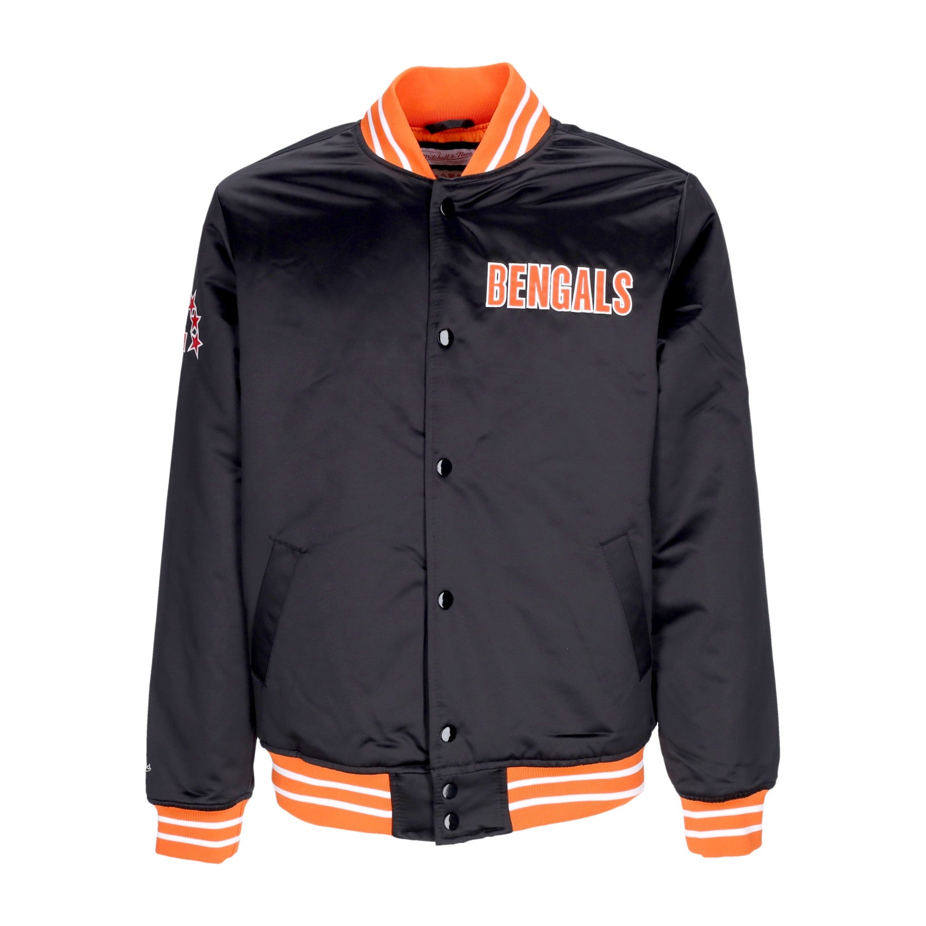 Mitchell & Ness, Giubbotto Bomber Uomo Nfl Heavyweight Satin Jacket Cinben, Original Team Colors