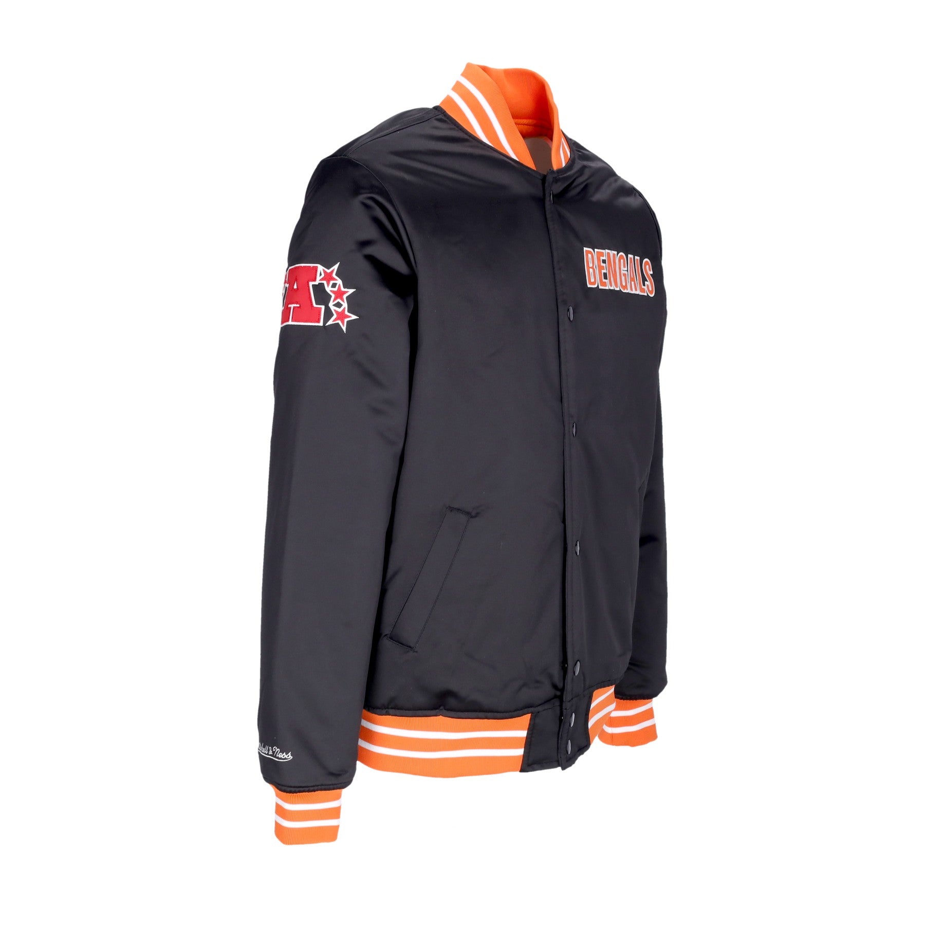 Mitchell & Ness, Giubbotto Bomber Uomo Nfl Heavyweight Satin Jacket Cinben, 