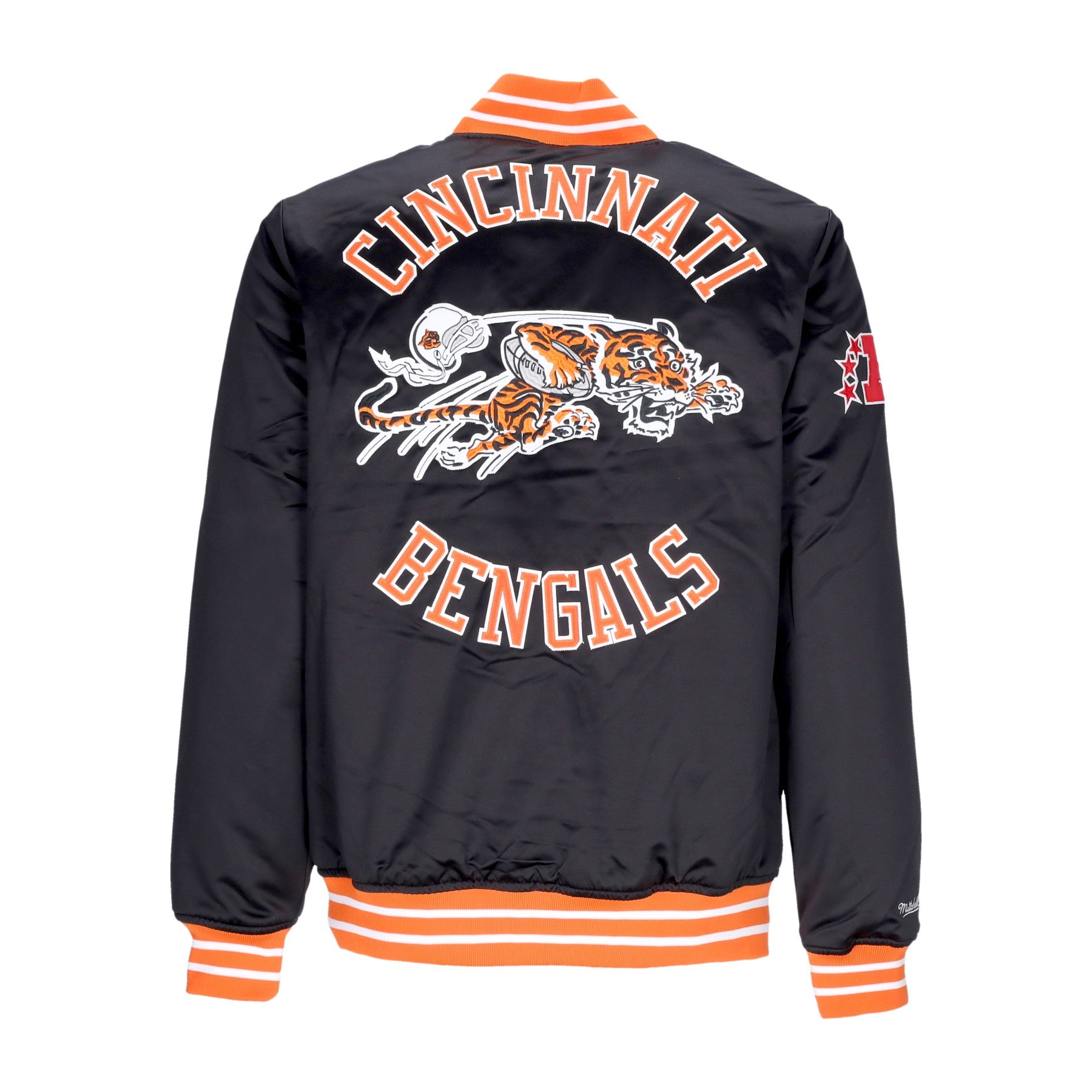 Mitchell & Ness, Giubbotto Bomber Uomo Nfl Heavyweight Satin Jacket Cinben, 