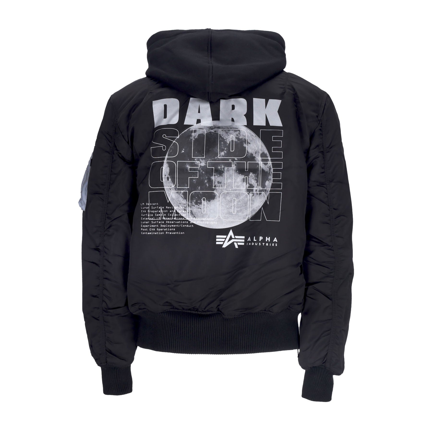 Ma-1 Vf Hood Dark Side Schwarze reflektierende Herren-Bomberjacke