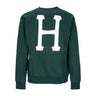 Huf, Felpa Girocollo Uomo Essentials Classic H Crew, Forest Green