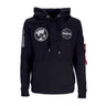 Alpha Industries, Felpa Leggera Cappuccio Uomo Nasa Voyager Hoodie, Black