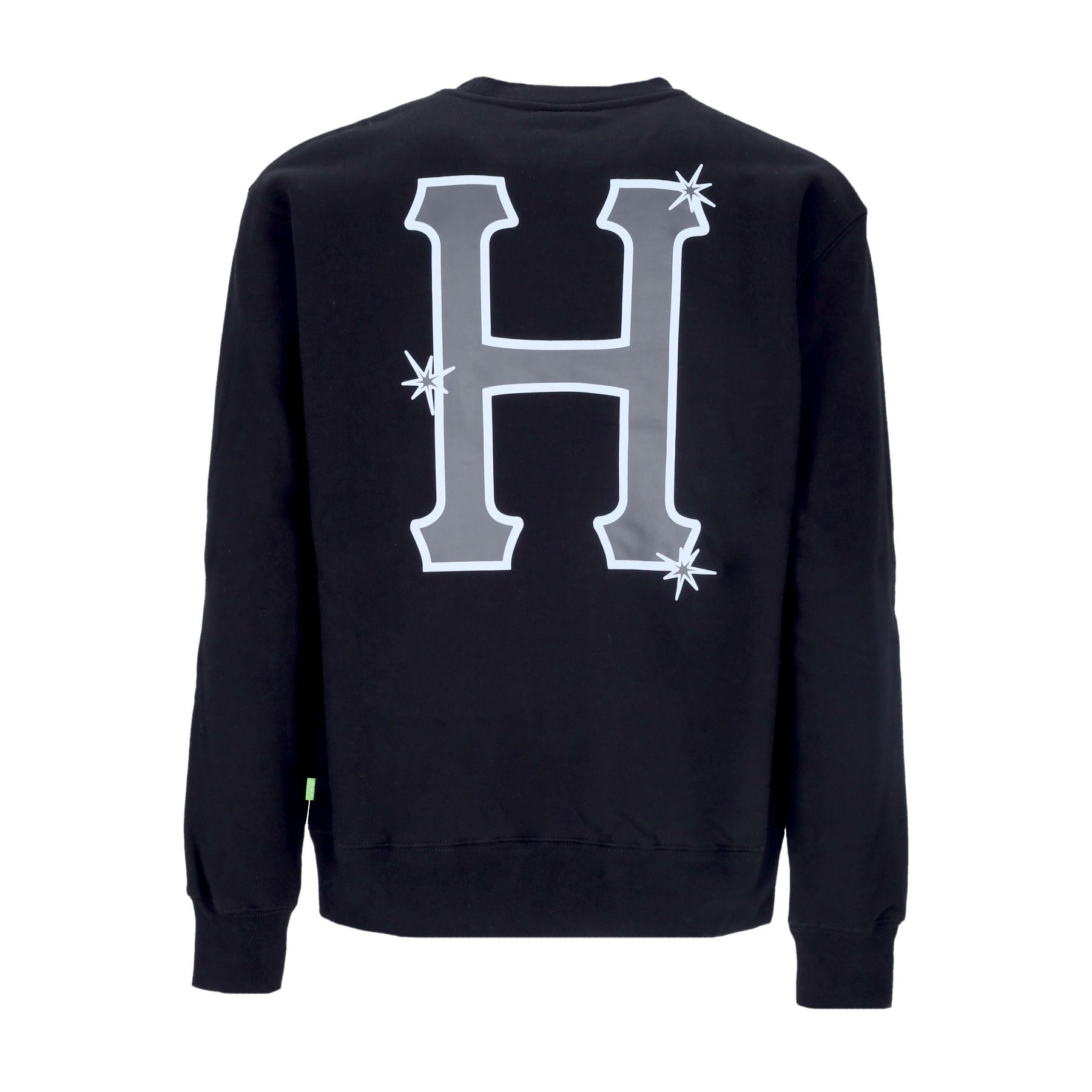 Huf, Felpa Girocollo Uomo Sideline Crewneck, Black