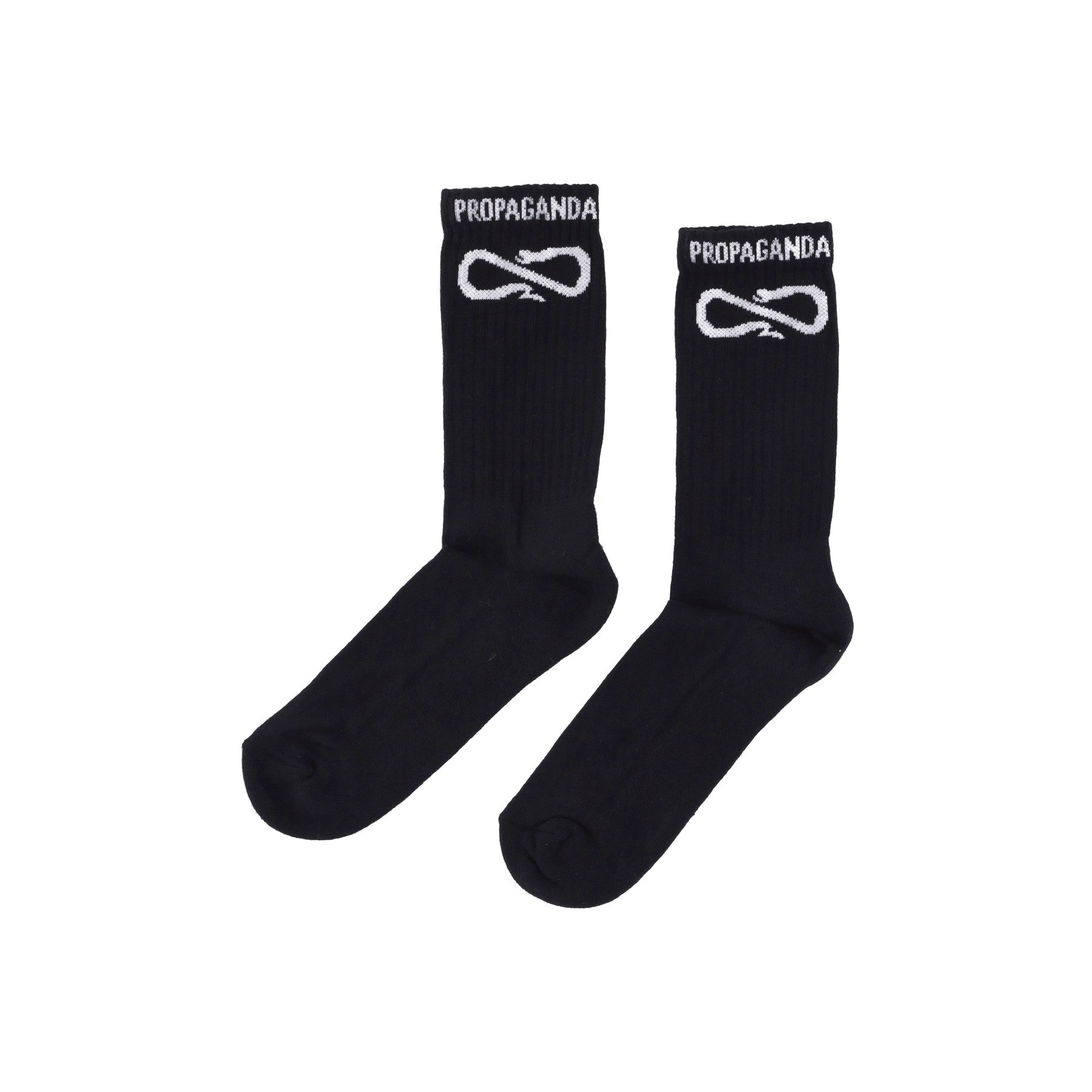 Propaganda, Calza Media Uomo Logo Socks, Black/white