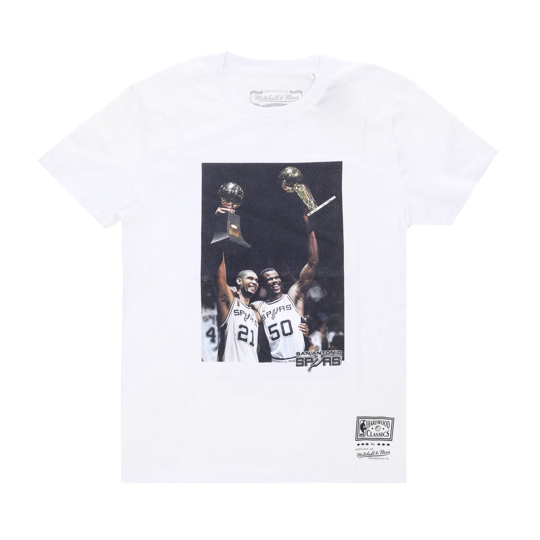 Mitchell & Ness, Maglietta Uomo Nba Player Photo Tee Hardwood Classics  Saaspu, White