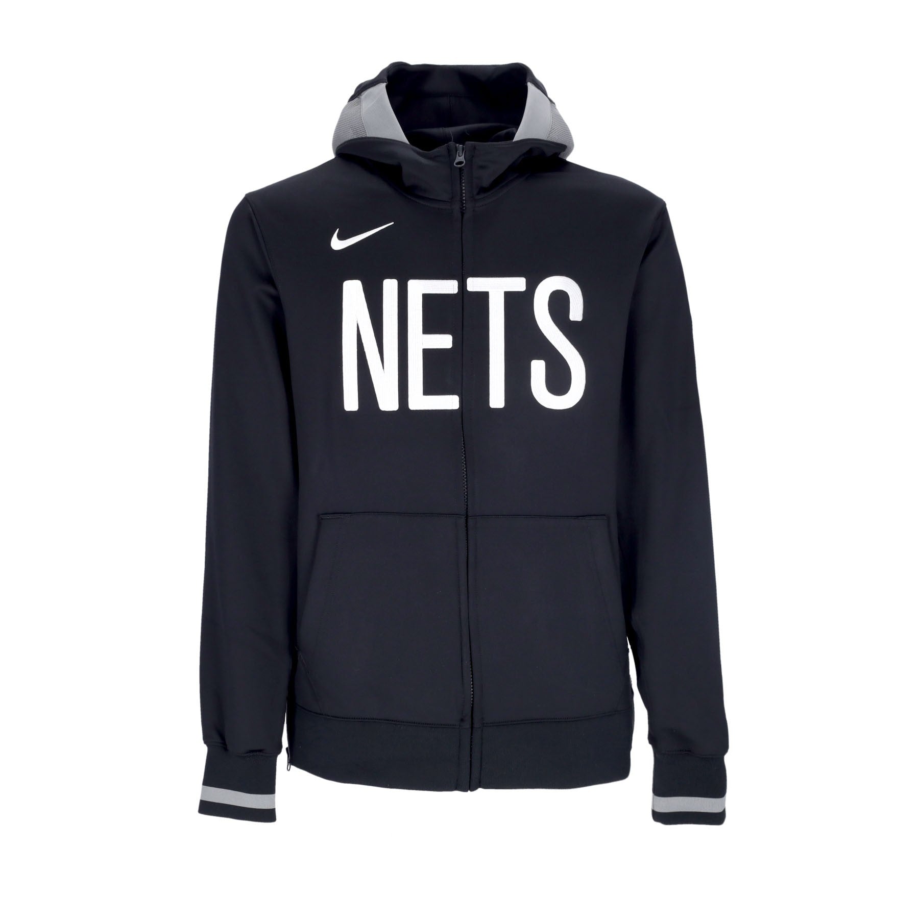 Nike Nba, Felpa Leggera Cappuccio Zip Uomo Nba Dri-fit Showtime Full-zip Hoodie Bronet, Black/dark Steel Grey/black/white