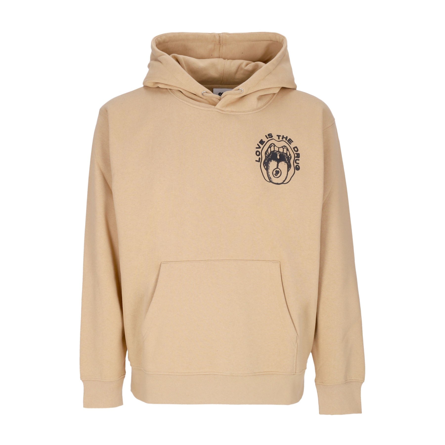 Felpa Cappuccio Uomo Love Is the Drug Premium Hooded Fleece Oat Milk