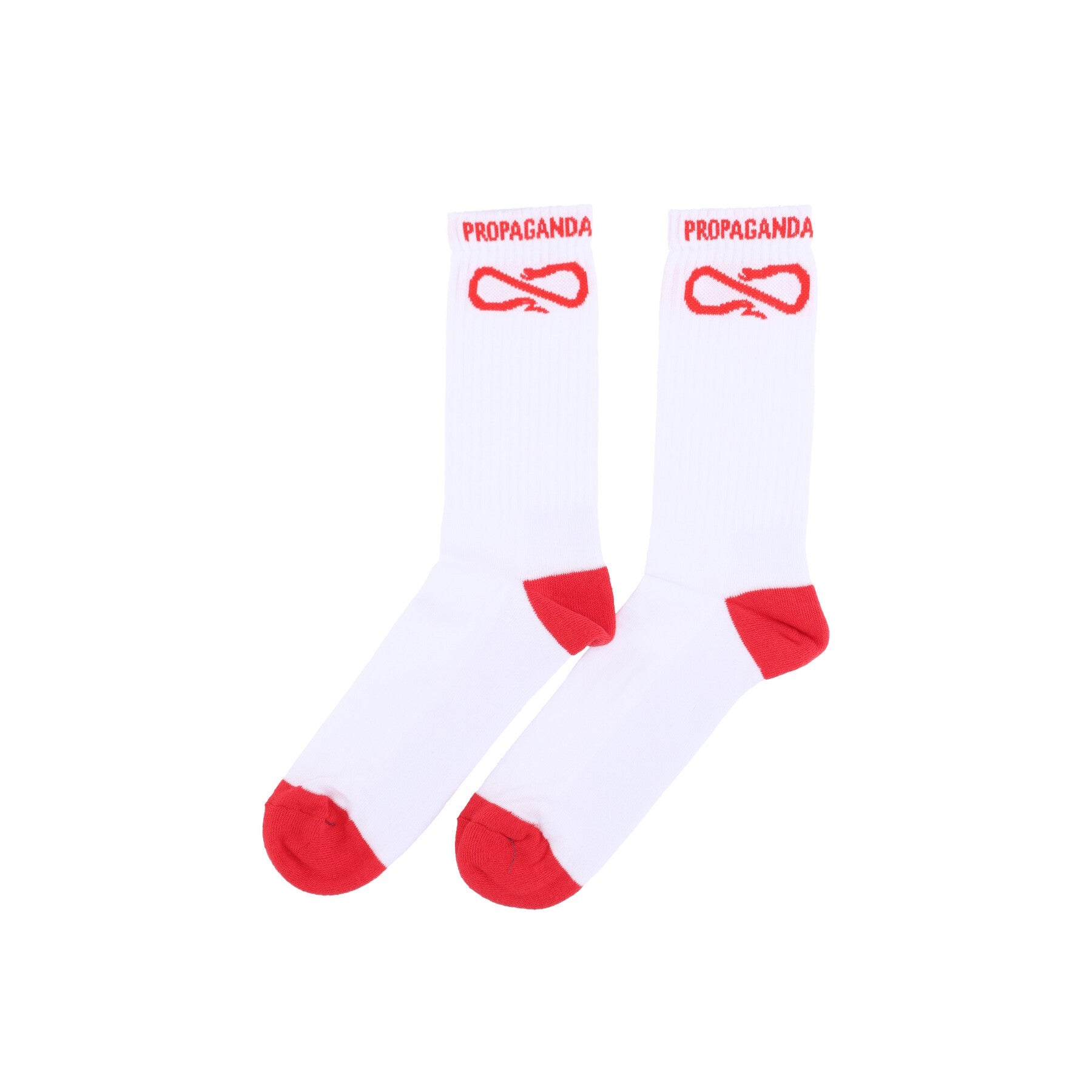 Propaganda, Calza Media Uomo Logo Socks, White/red