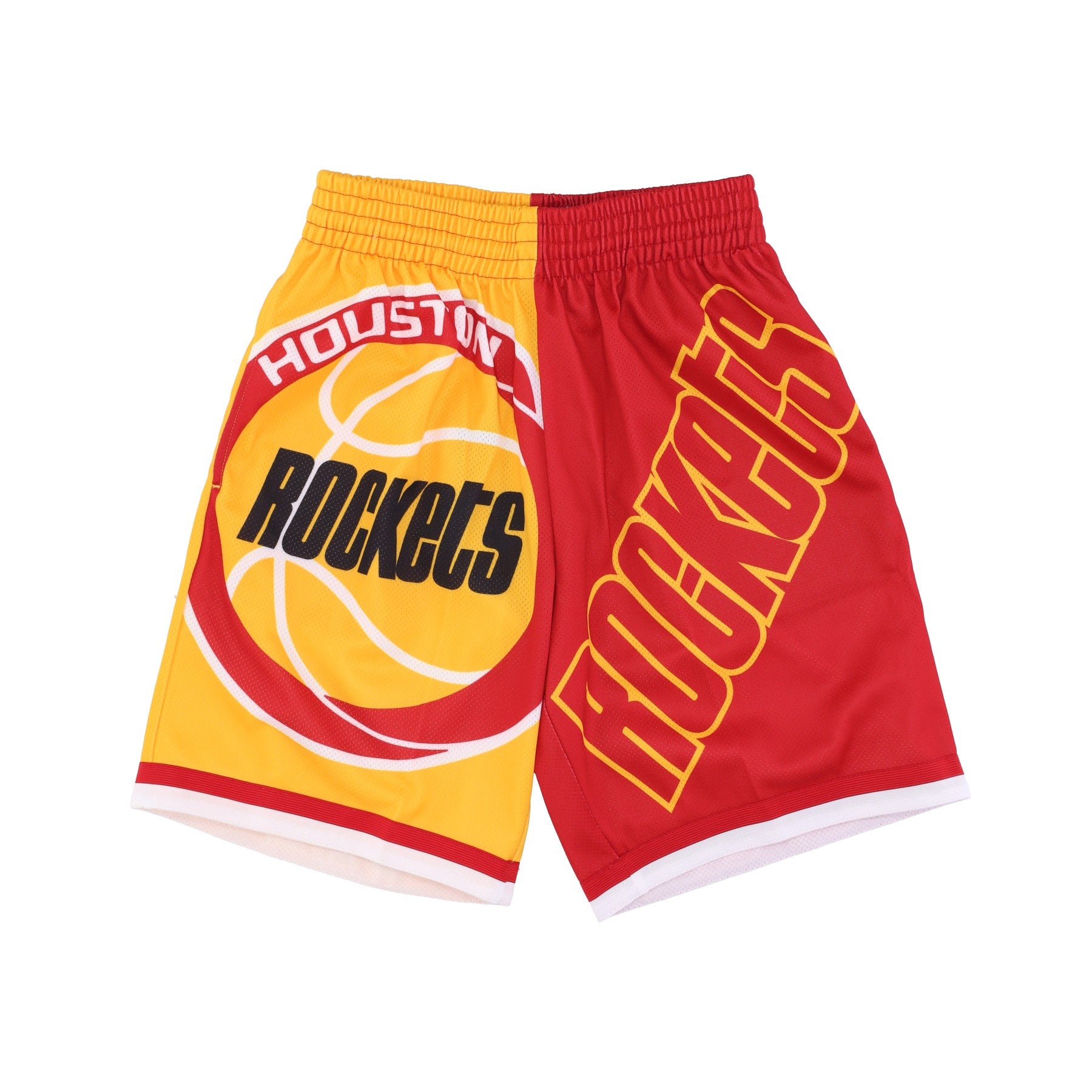 Mitchell & Ness, Pantaloncino Tipo Basket Uomo Nba Big Face Fashion Shorts 5.0 Hardwood Classics Houroc, Yellow