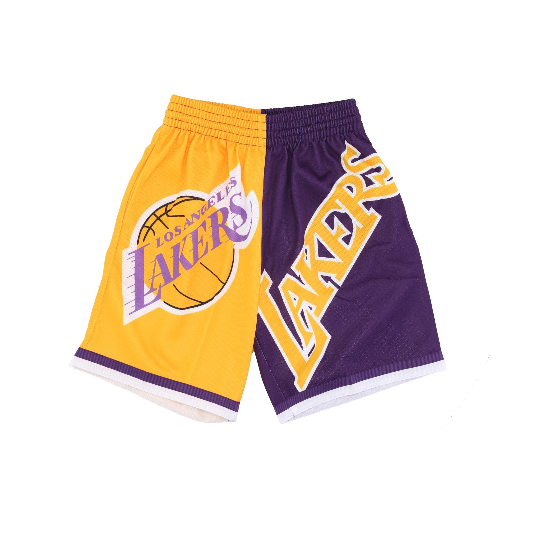 Mitchell & Ness, Pantaloncino Tipo Basket Uomo Nba Big Face Fashion Shorts 5.0 Hardwood Classics Loslak, Yellow