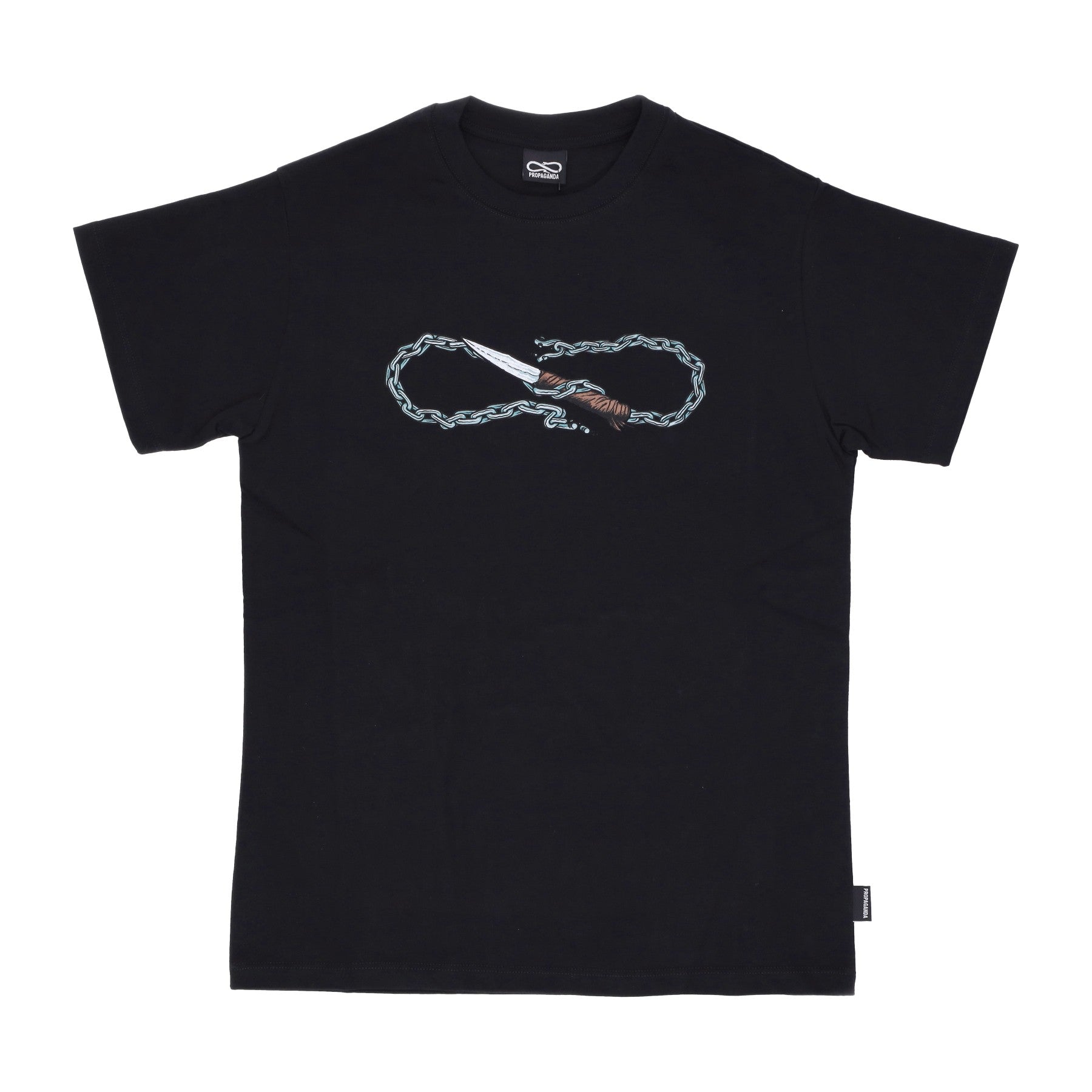 Propaganda, Maglietta Uomo Logo Chain Tee, Black