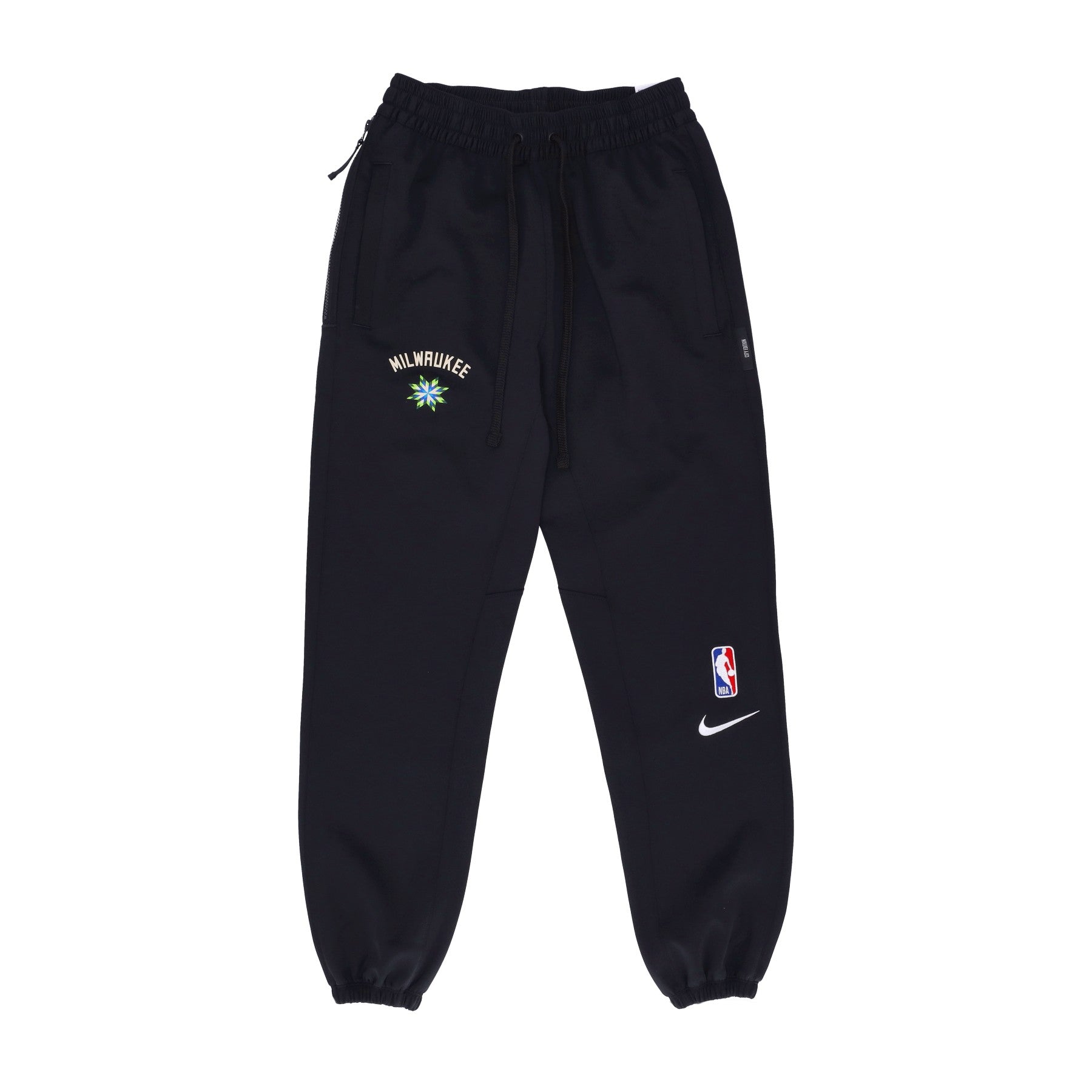 Nike Nba, Pantalone Tuta Uomo Nba City Edition Dri-fit Showtime Pant Milbuc, Black/white