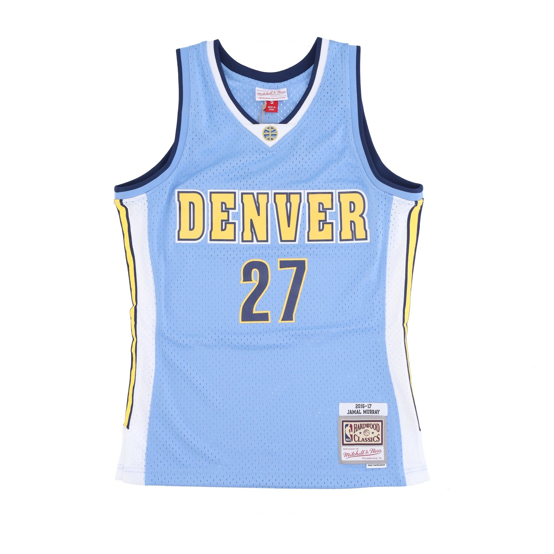 Mitchell & Ness, Canotta Basket Uomo Nba Road Jersey Hardwood Classics No 27 Jamal Murray 2016-17 Dennug, Original Team Colors