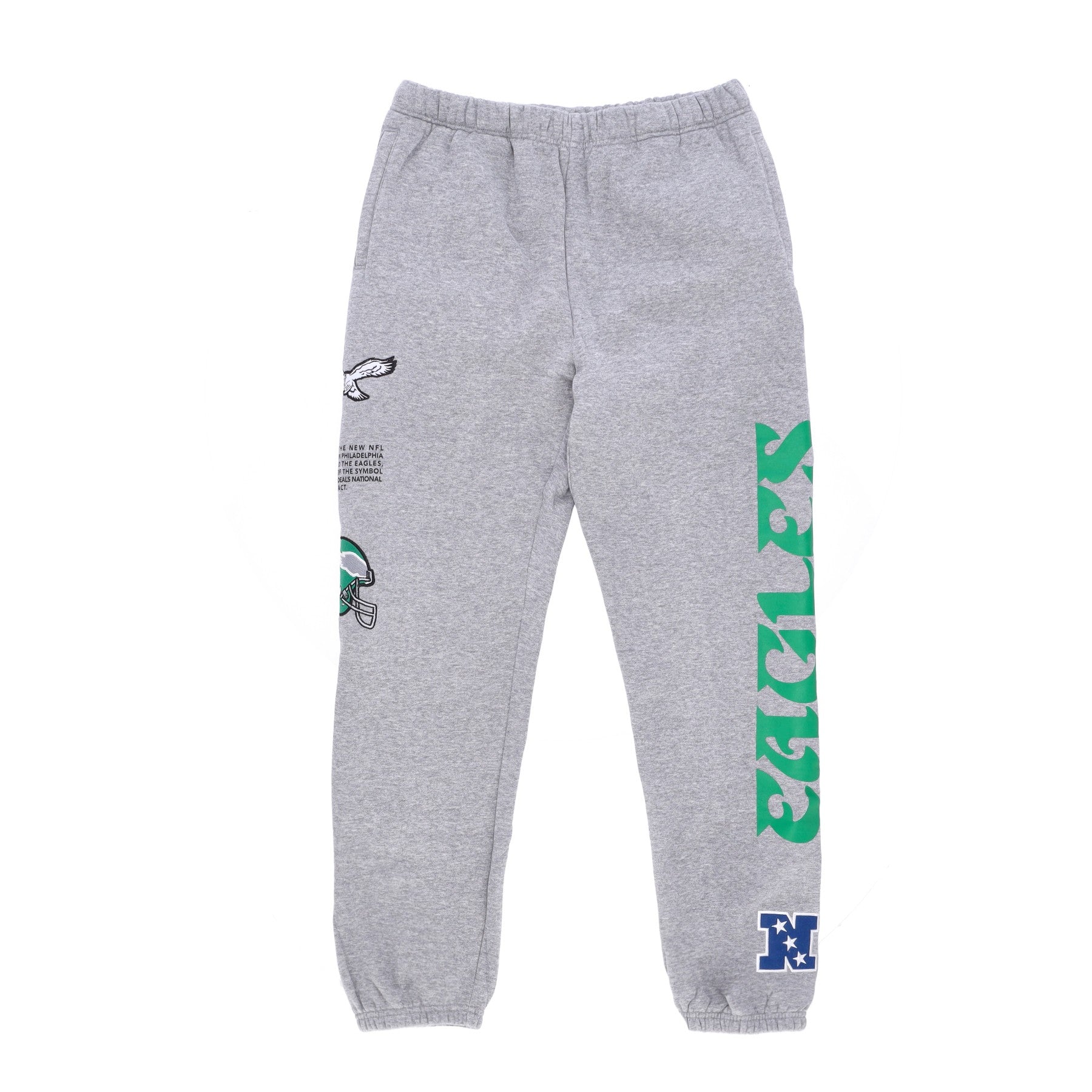 Mitchell & Ness, Pantalone Tuta Felpato Uomo Nfl Team Origins Fleece Pant Phieag, Grey Heather