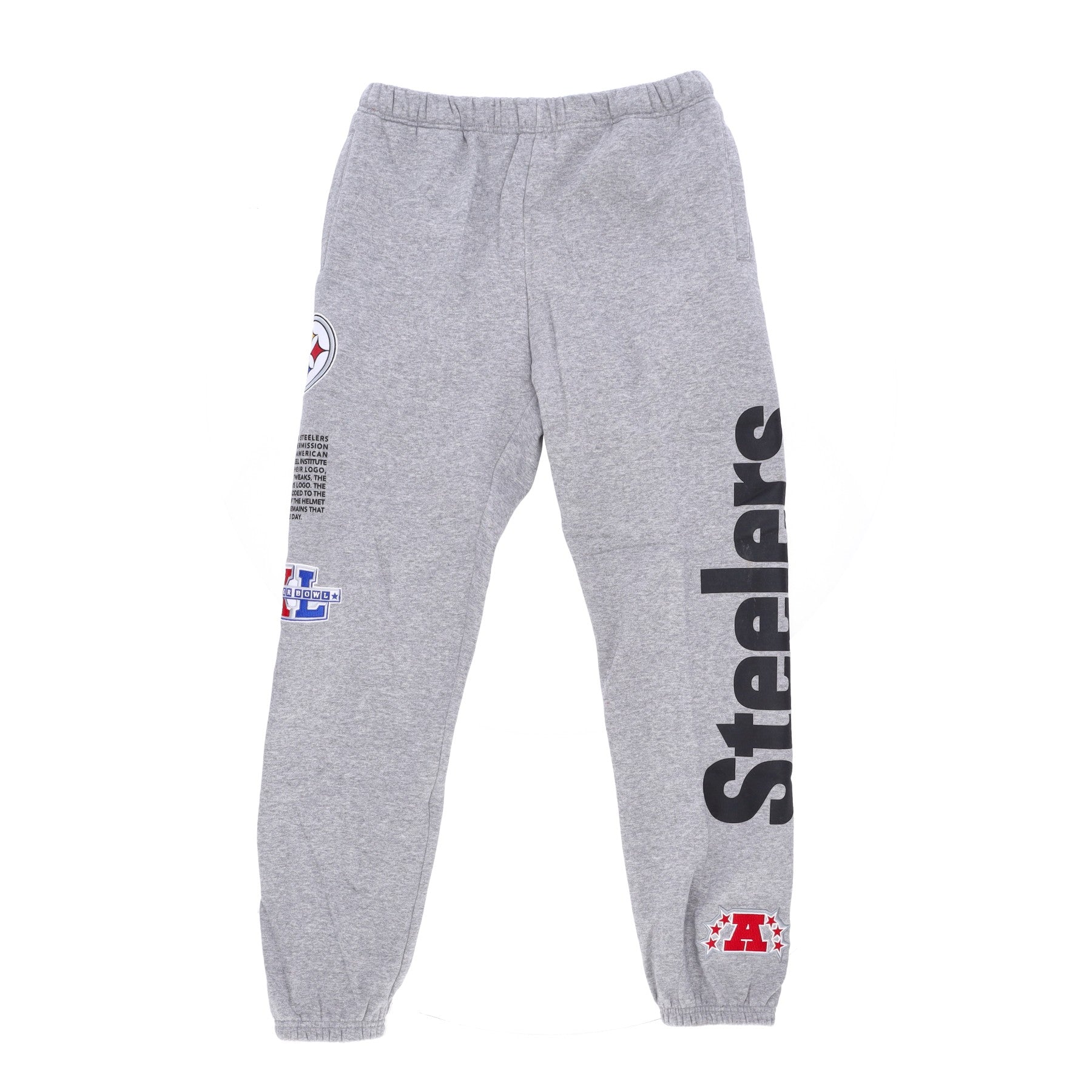 Mitchell & Ness, Pantalone Tuta Felpato Uomo Nfl Team Origins Fleece Pant Pitste, Grey Heather